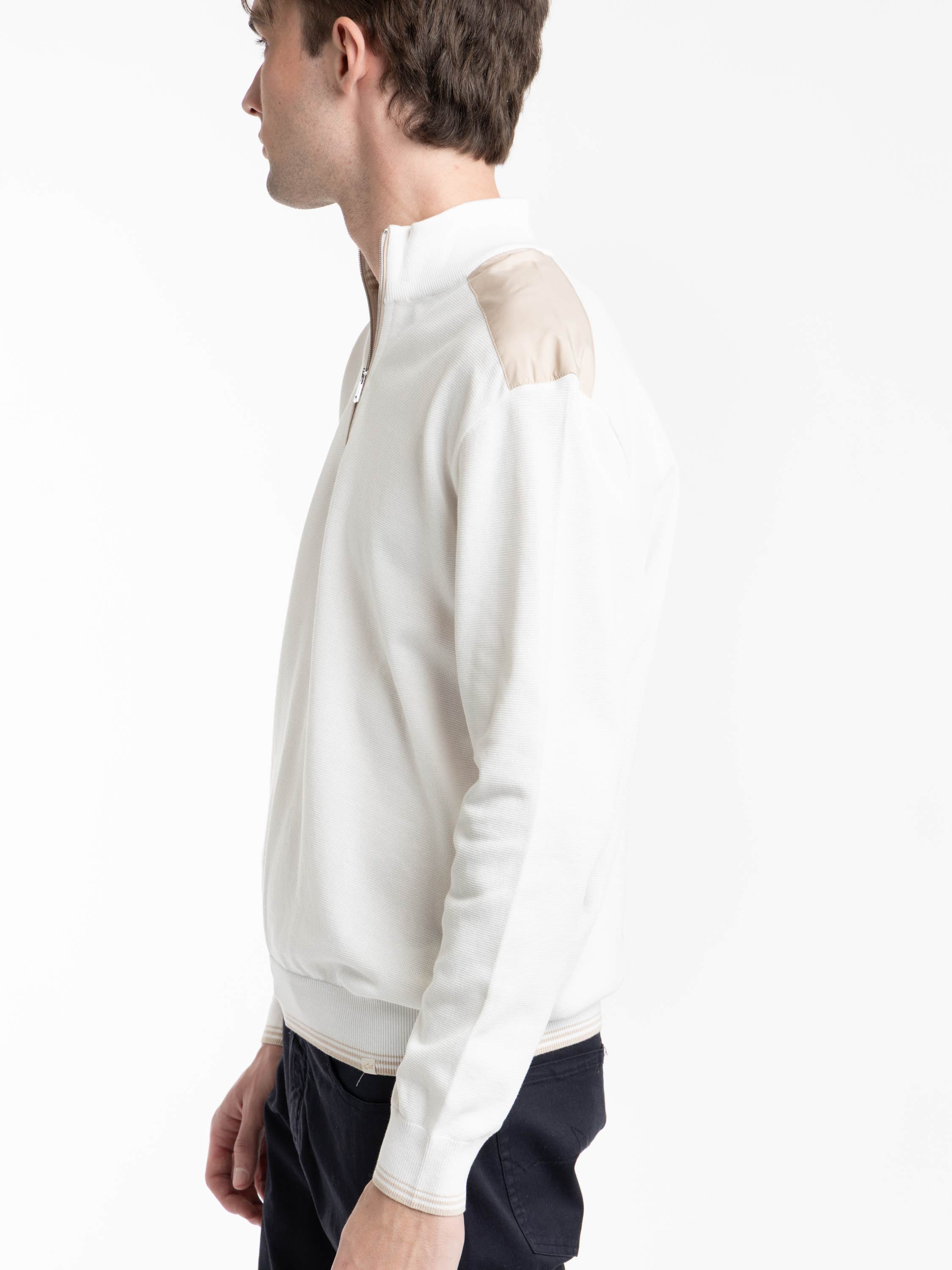 Half‑zip Sweater in Piuma Cotton with Typhoon® Details