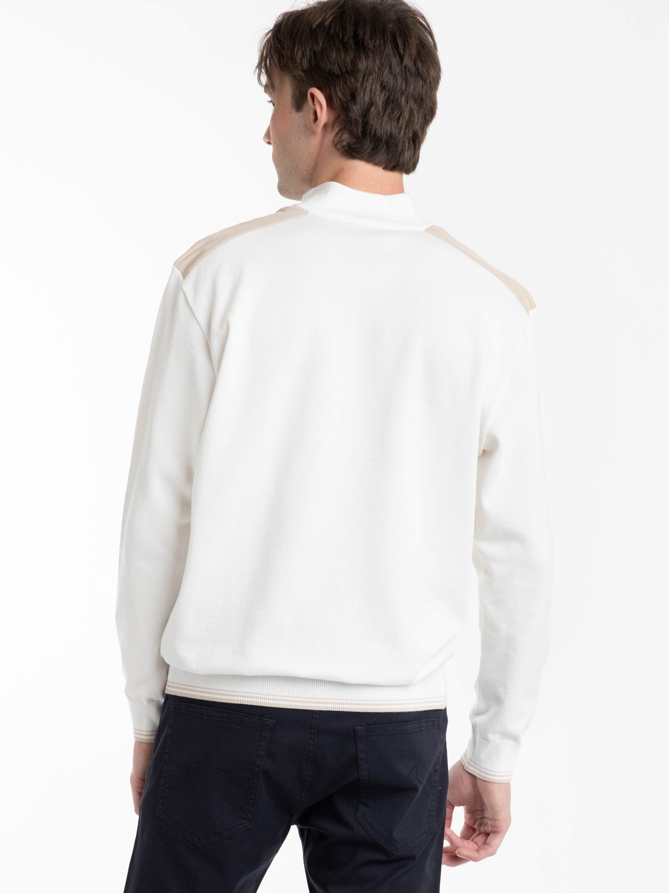 Half‑zip Sweater in Piuma Cotton with Typhoon® Details