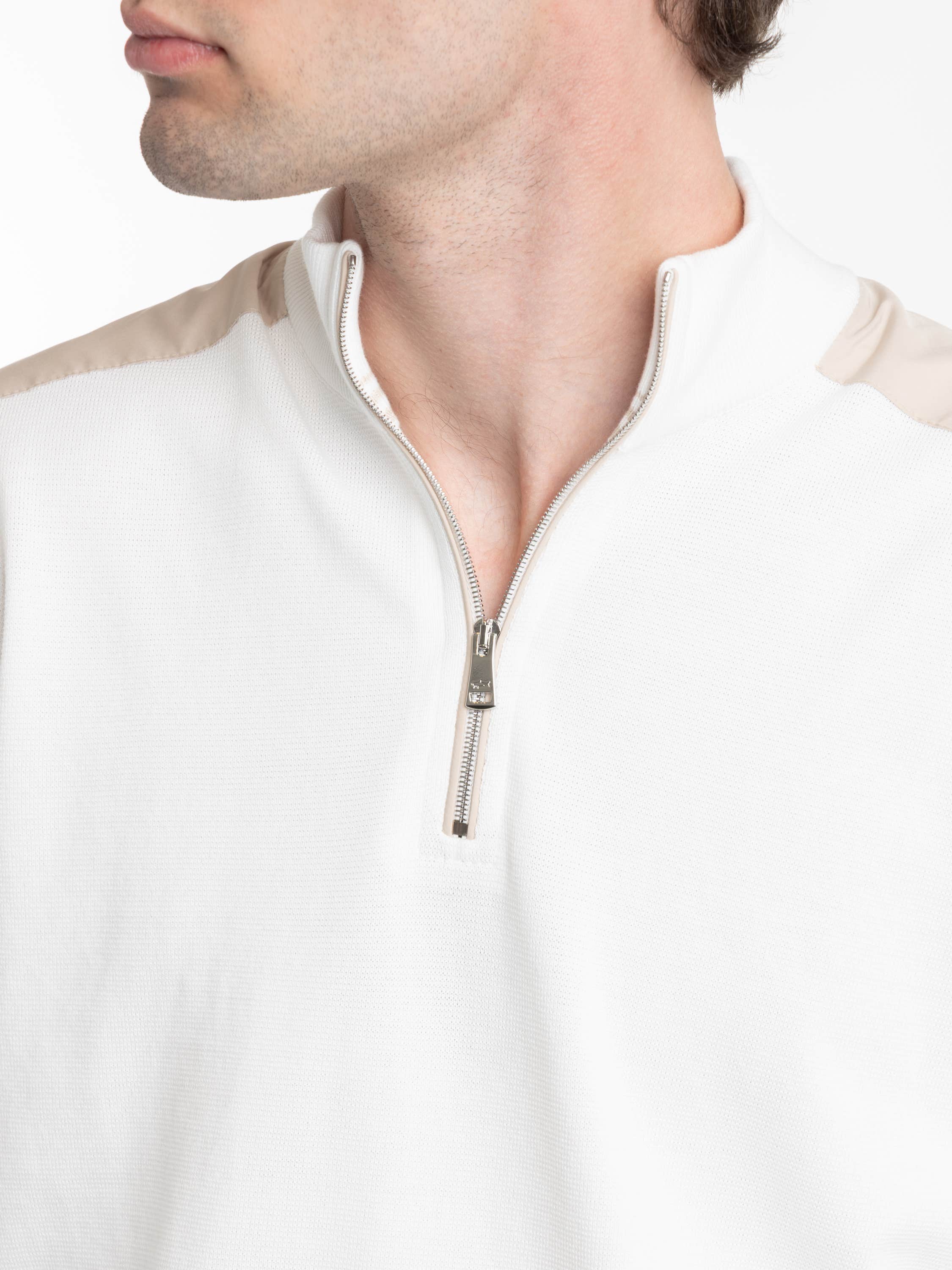 Half‑zip Sweater in Piuma Cotton with Typhoon® Details