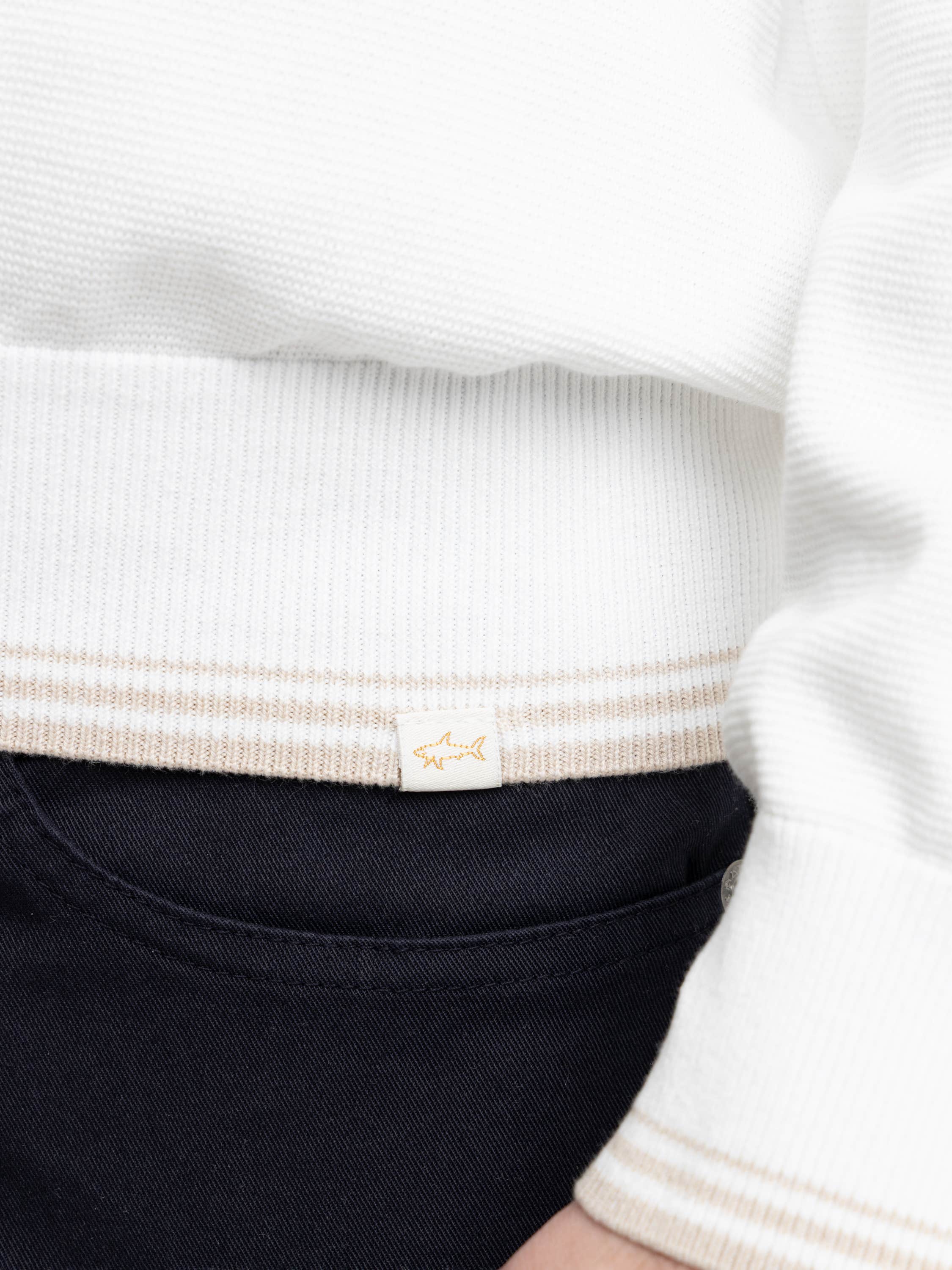 Half‑zip Sweater in Piuma Cotton with Typhoon® Details