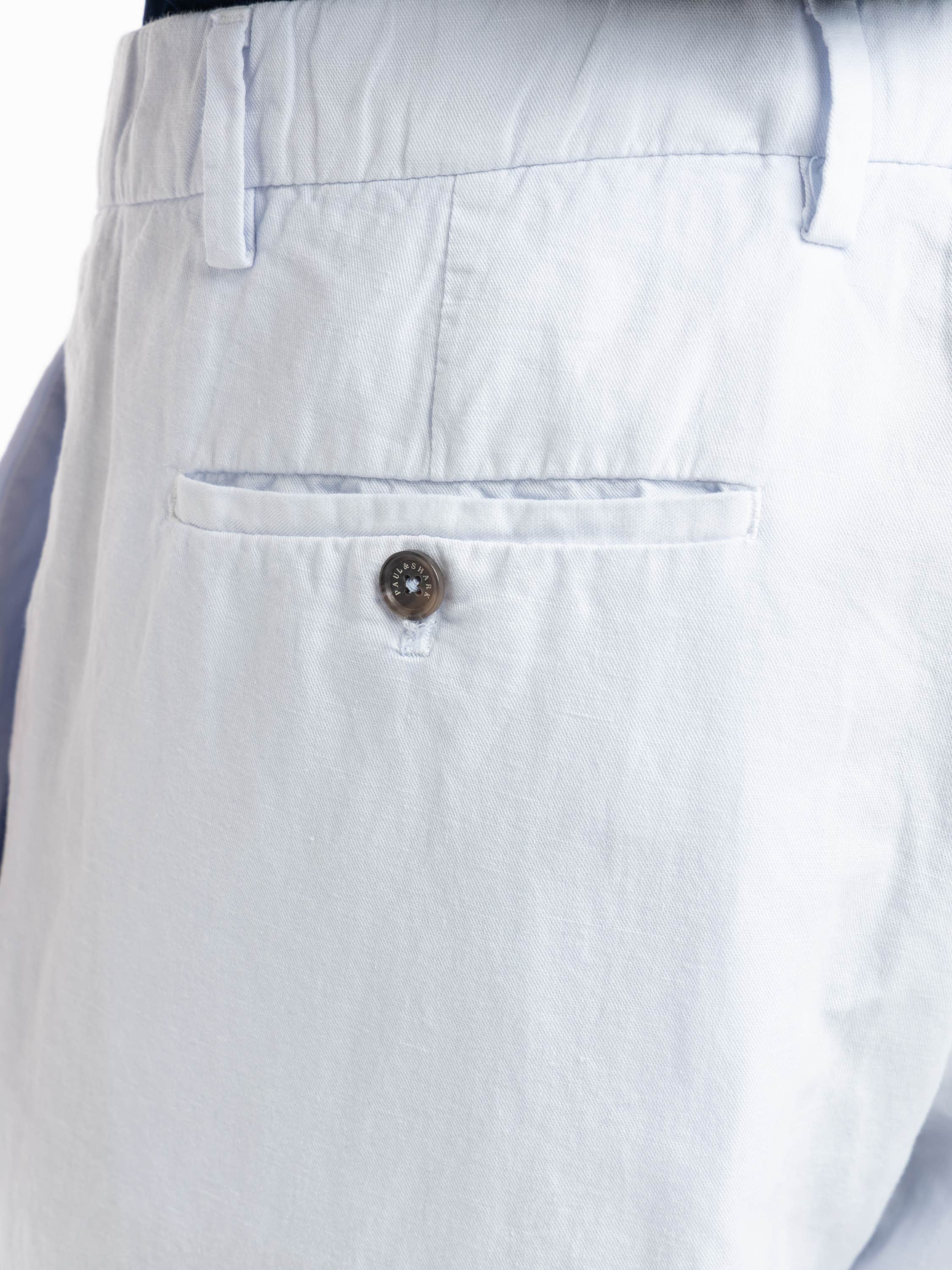 Light Blue Linen and Cotton Bermuda Shorts