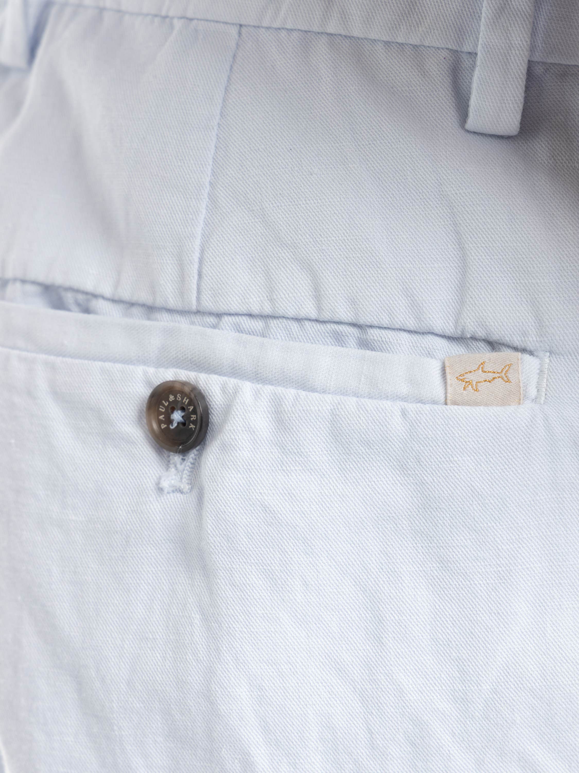 Light Blue Linen and Cotton Bermuda Shorts