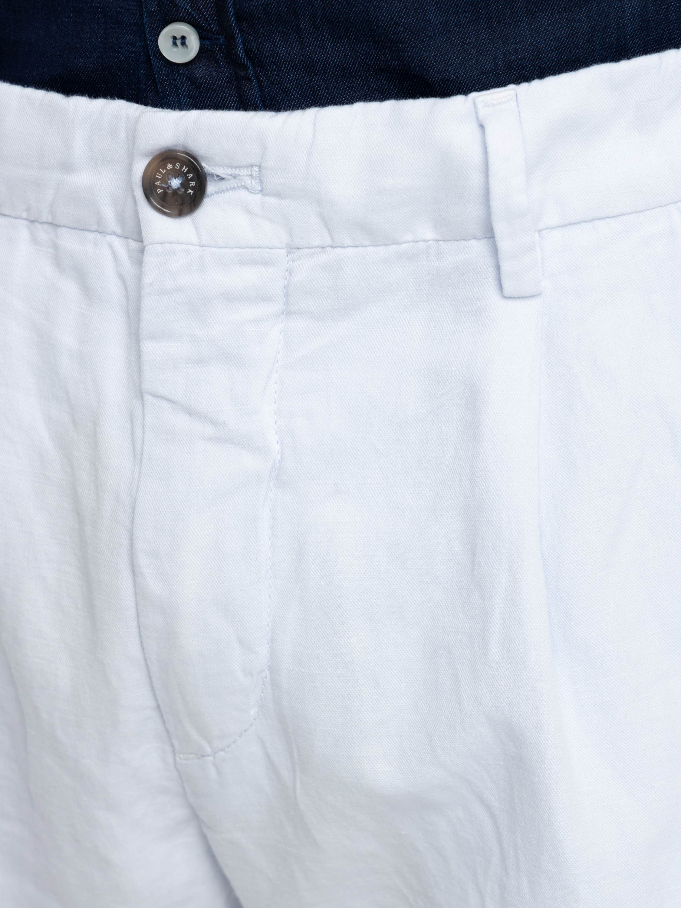 Light Blue Linen and Cotton Bermuda Shorts