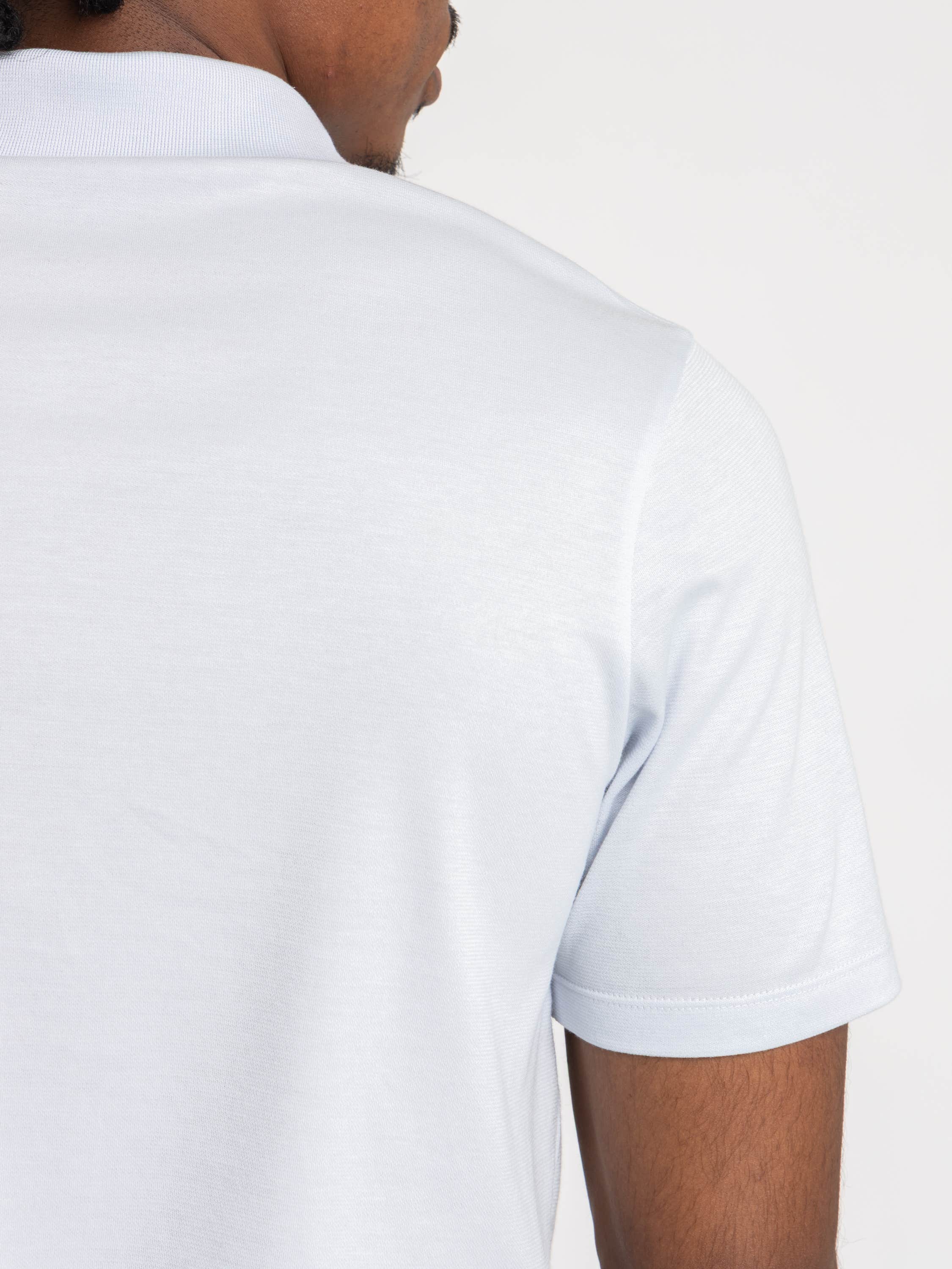 Light Blue X-Soft Open-Collar Polo Shirt In Cotton Interlock
