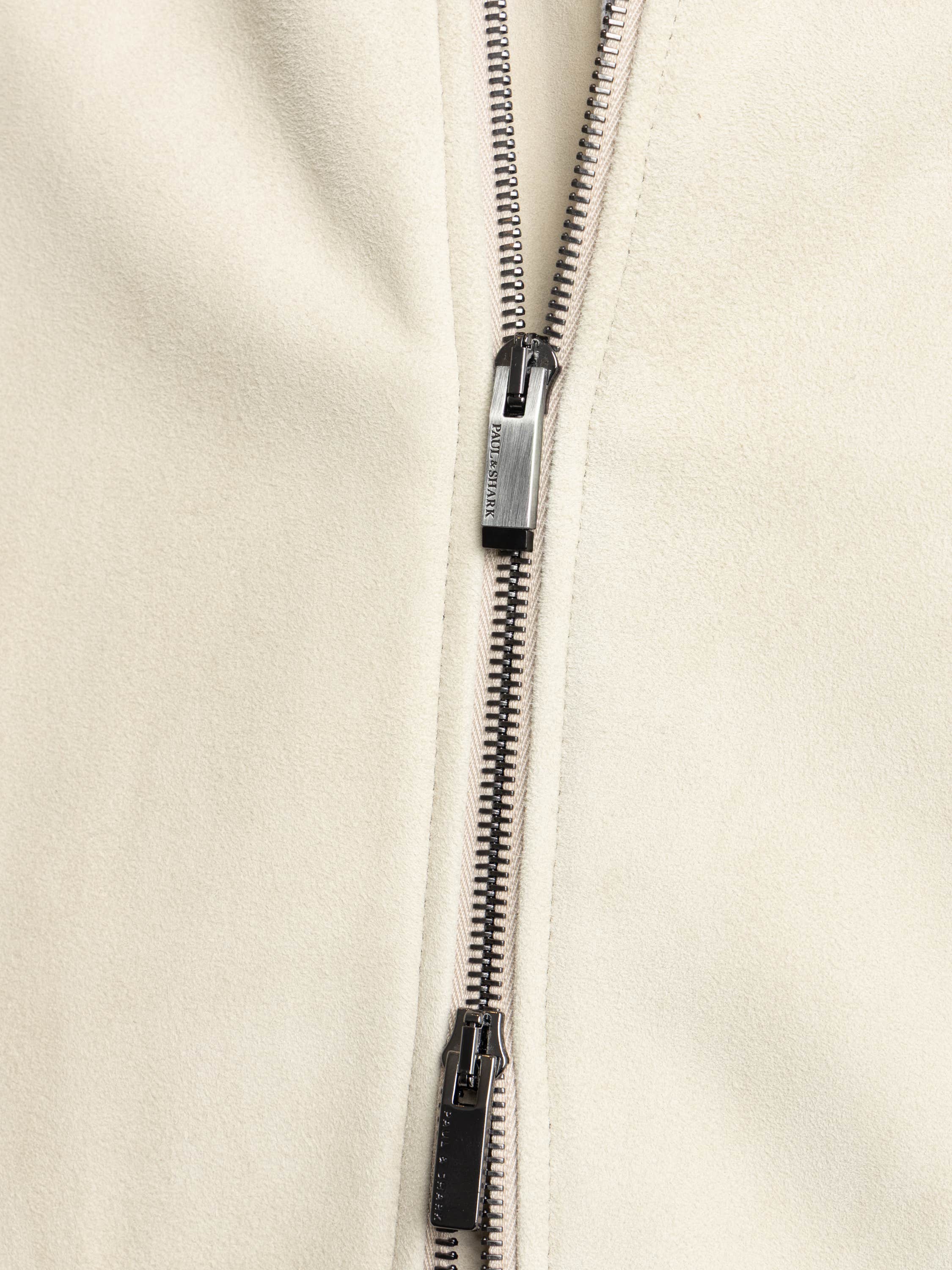 Light Beige Aqualeather Suede Bomber Jacket