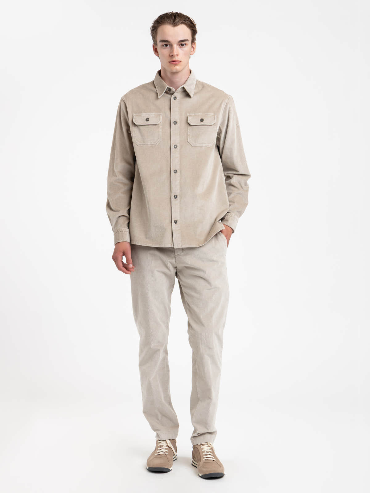Light Brown Corduroy Overshirt