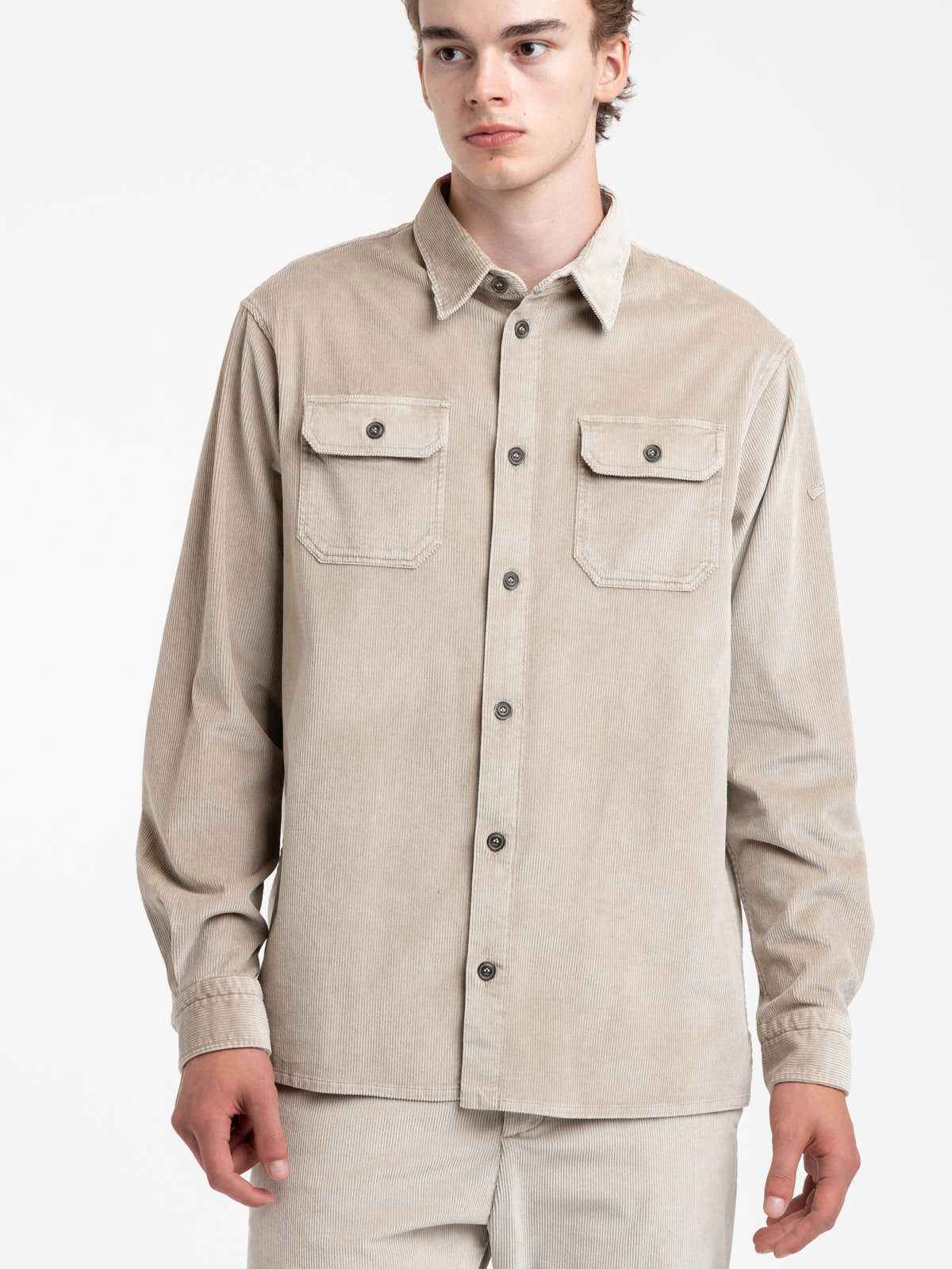Light Brown Corduroy Overshirt