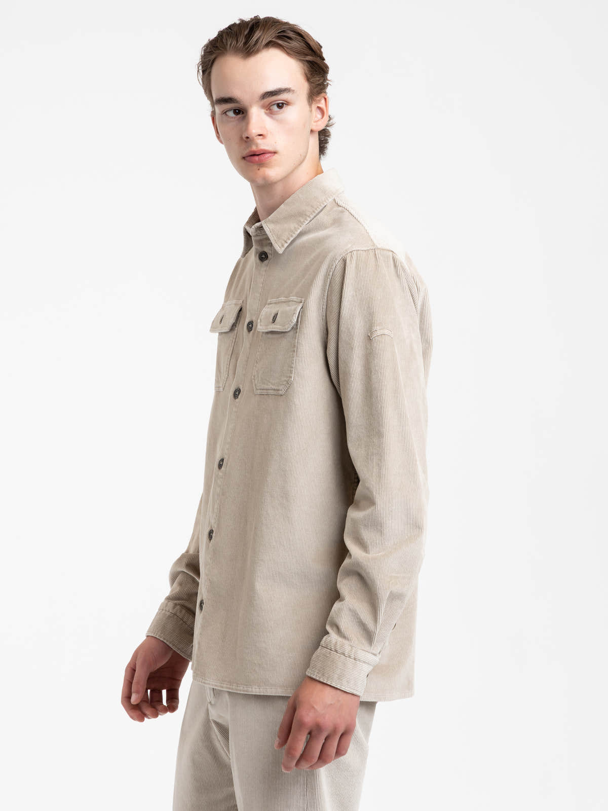 Light Brown Corduroy Overshirt