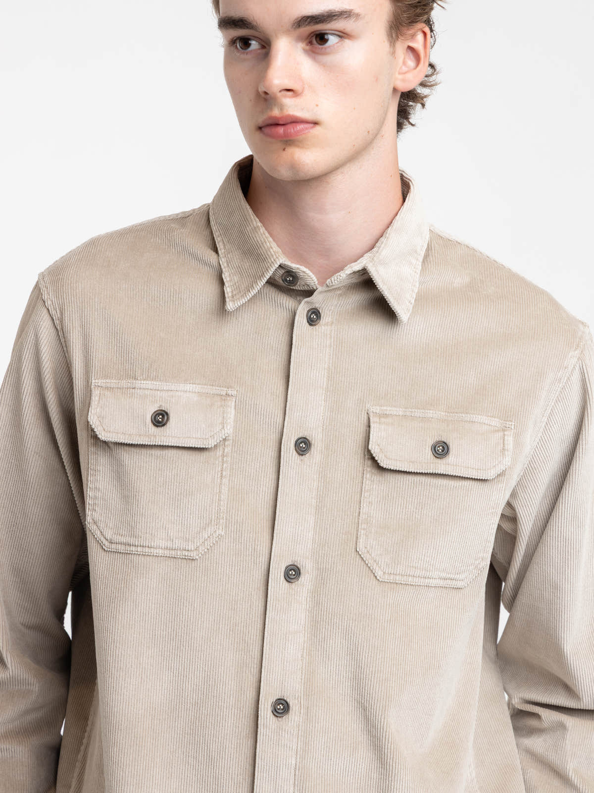 Light Brown Corduroy Overshirt