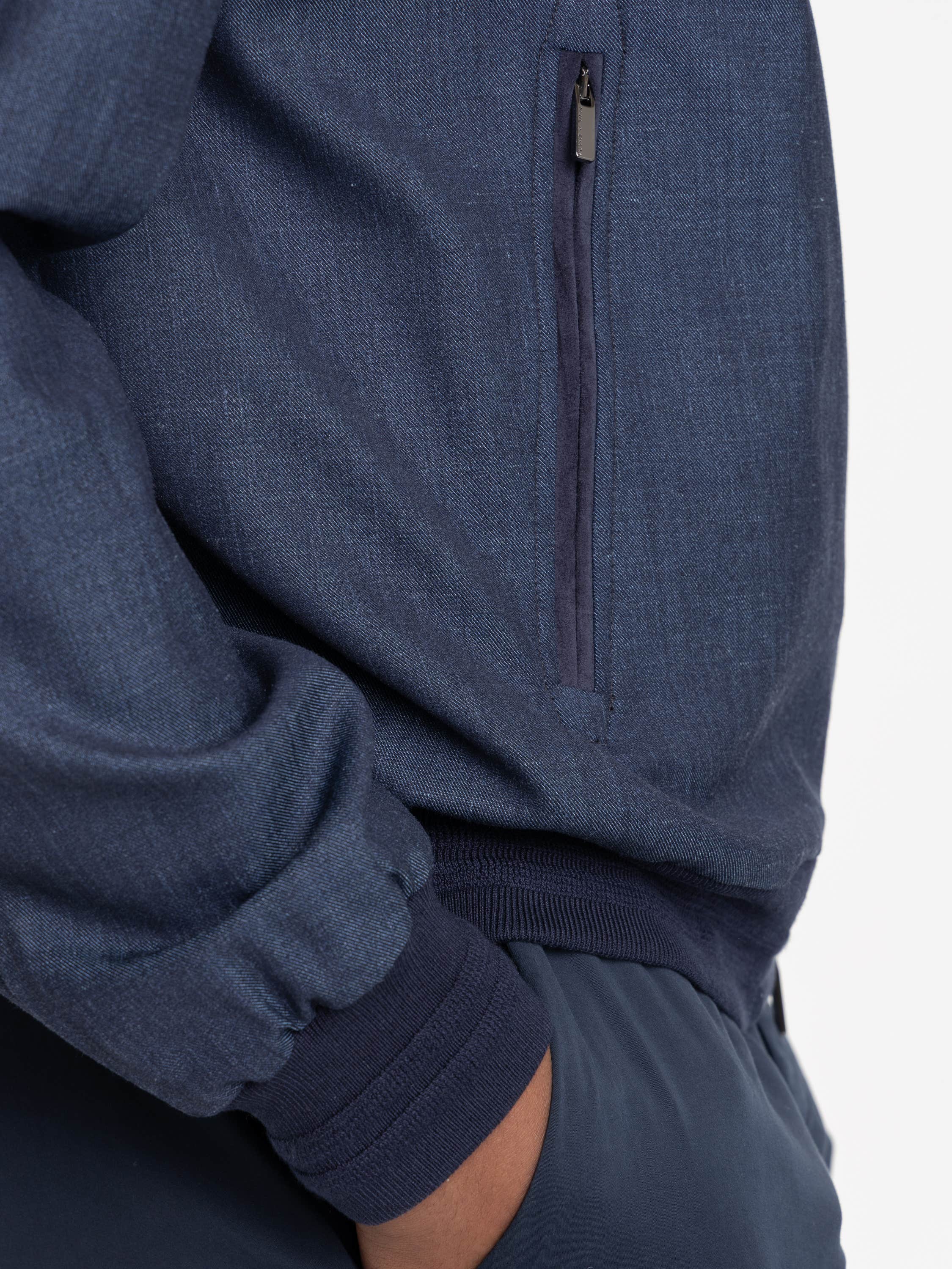 Navy Blue Bomber Jacket In Jersely®