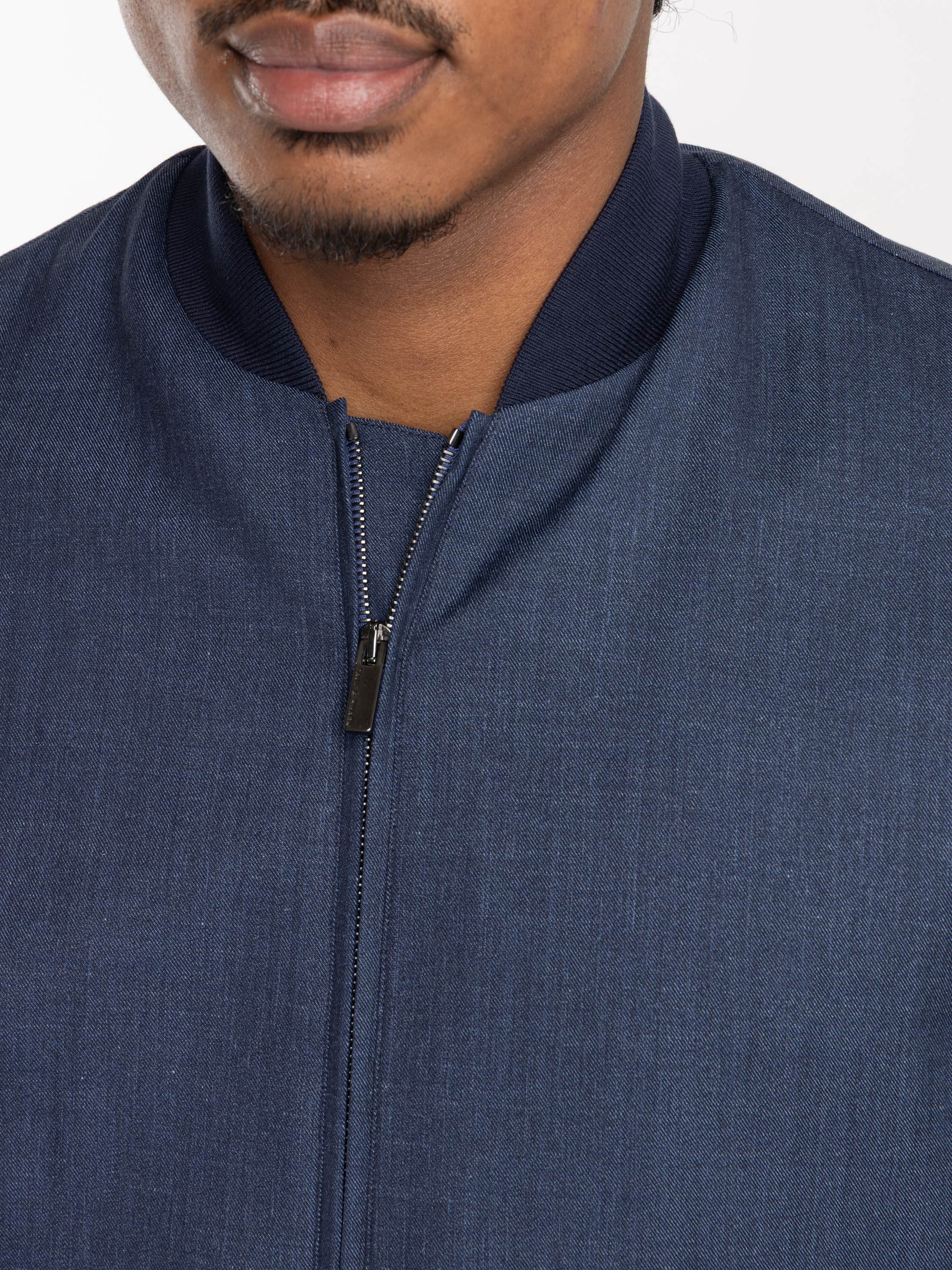 Navy Blue Bomber Jacket In Jersely®