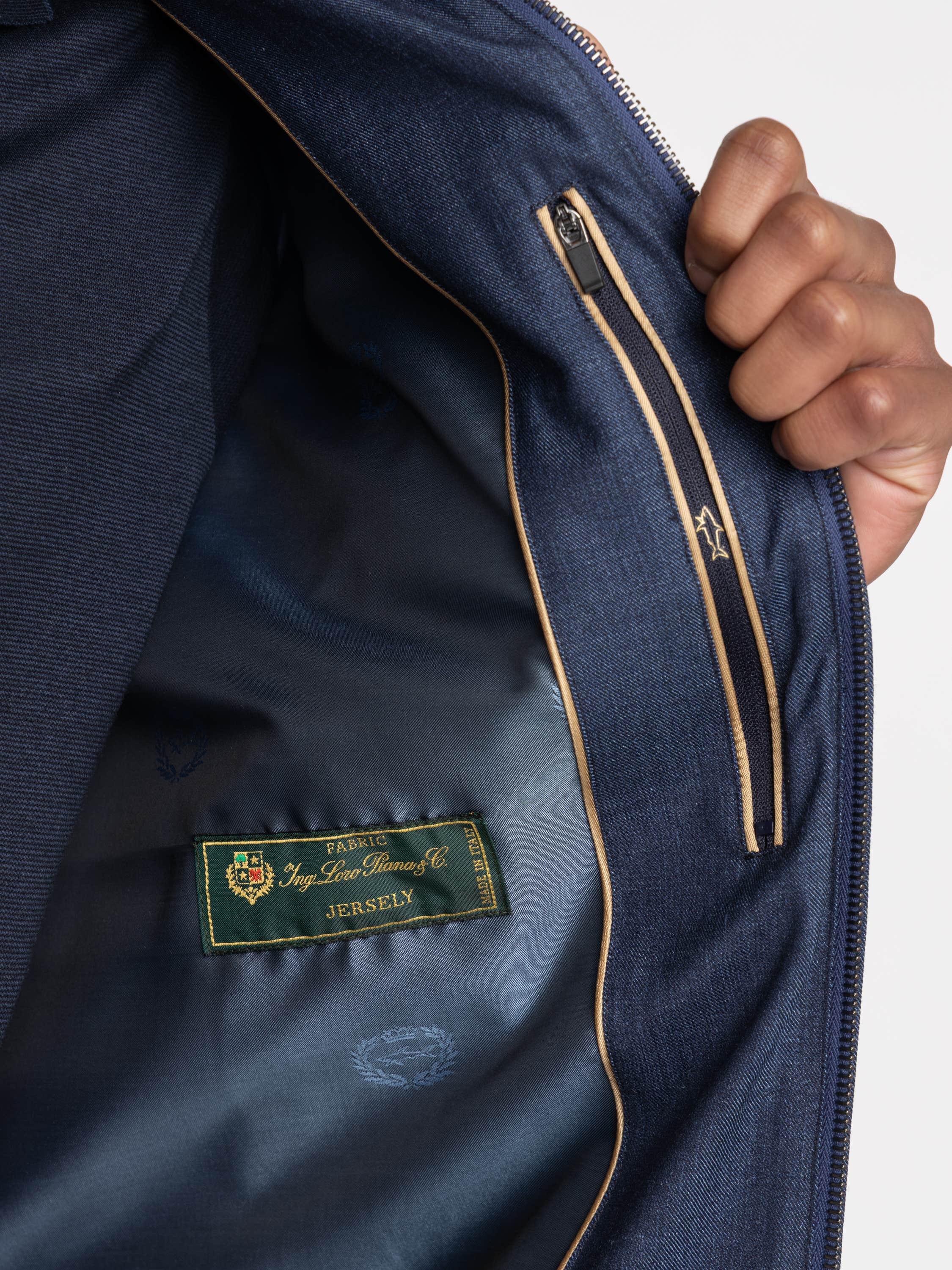 Navy Blue Bomber Jacket In Jersely®