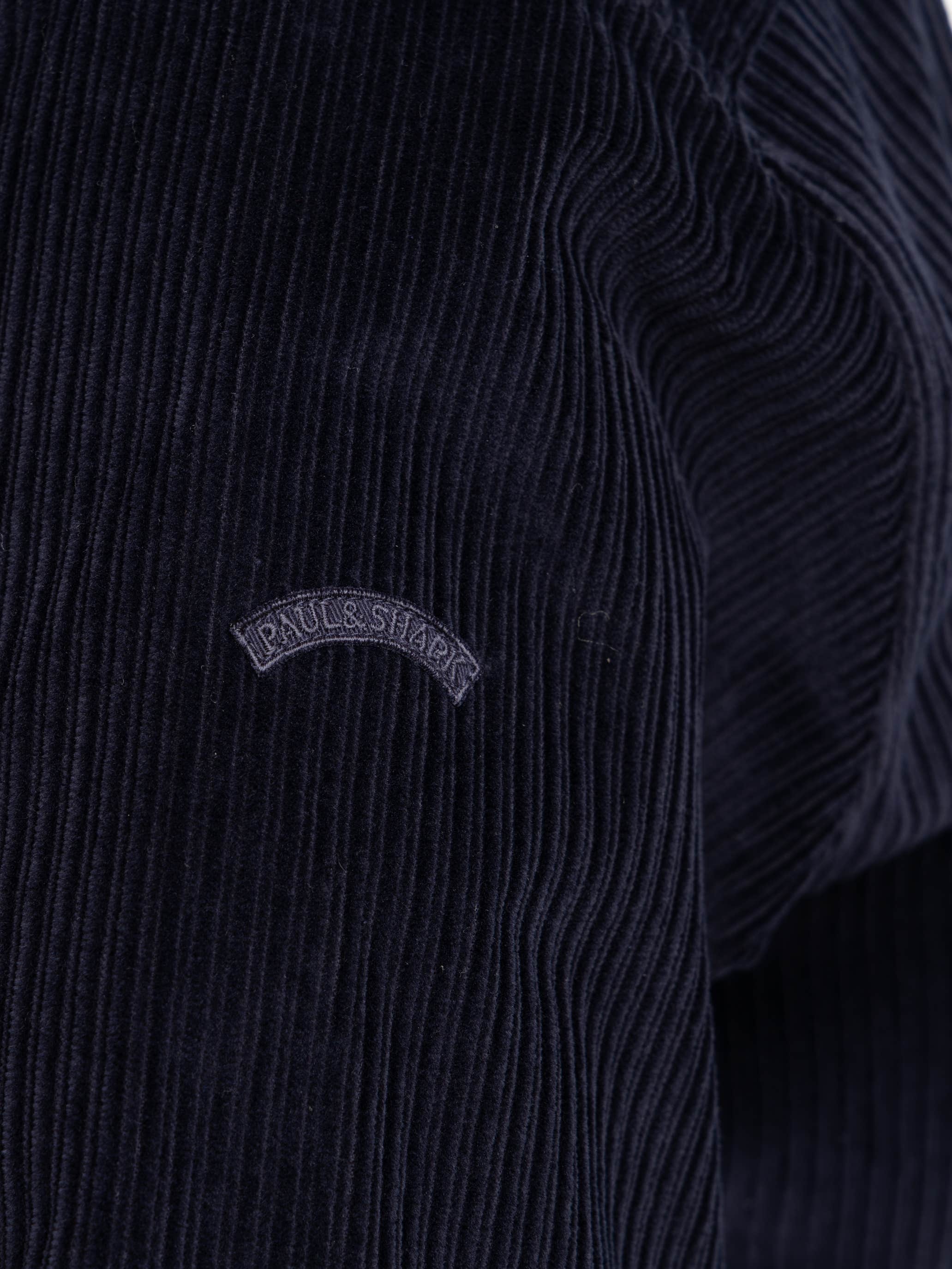 Navy Cotton Corduroy Overshirt With Chest Pocket