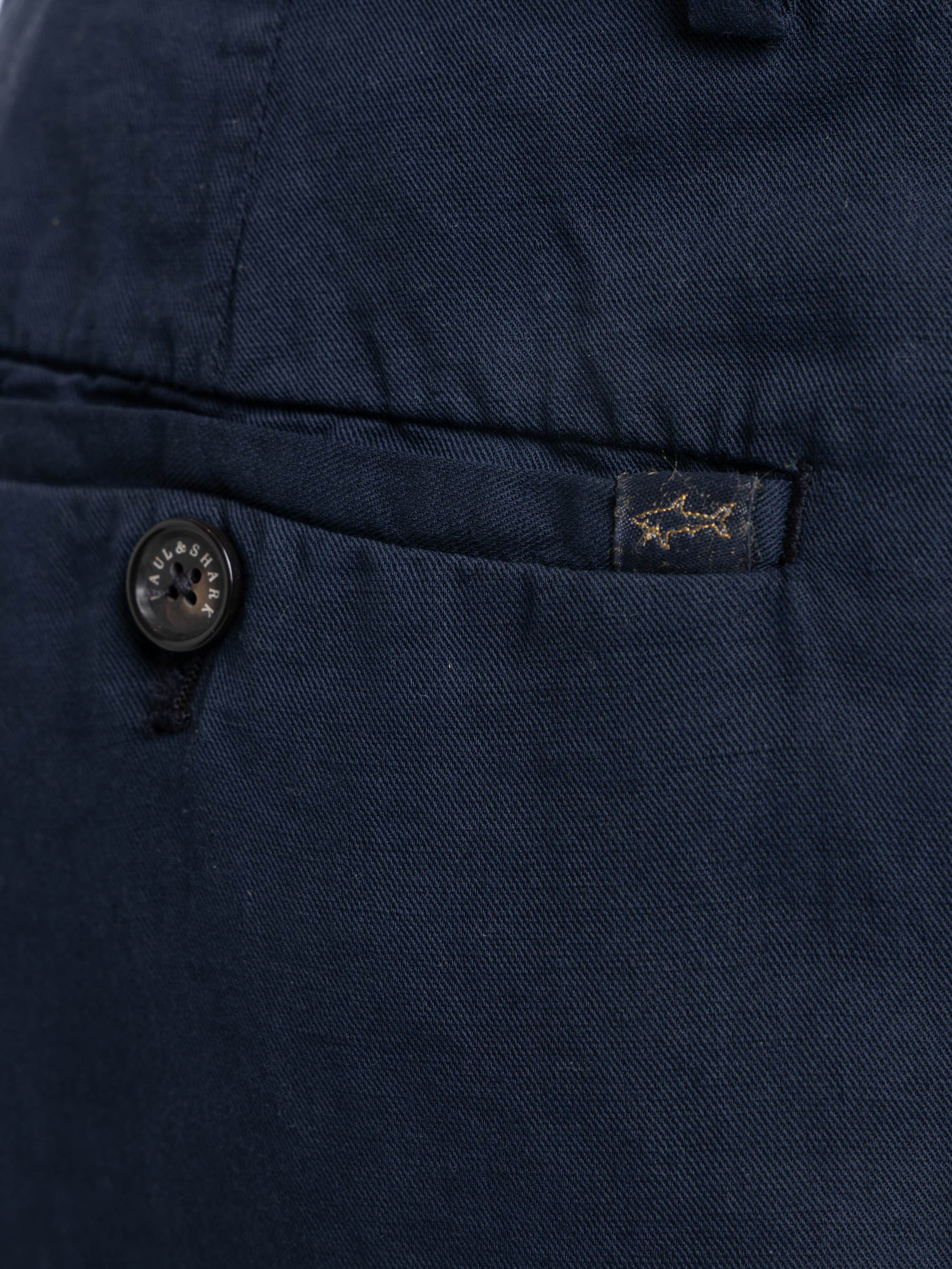 Navy Linen and Cotton Bermuda Shorts