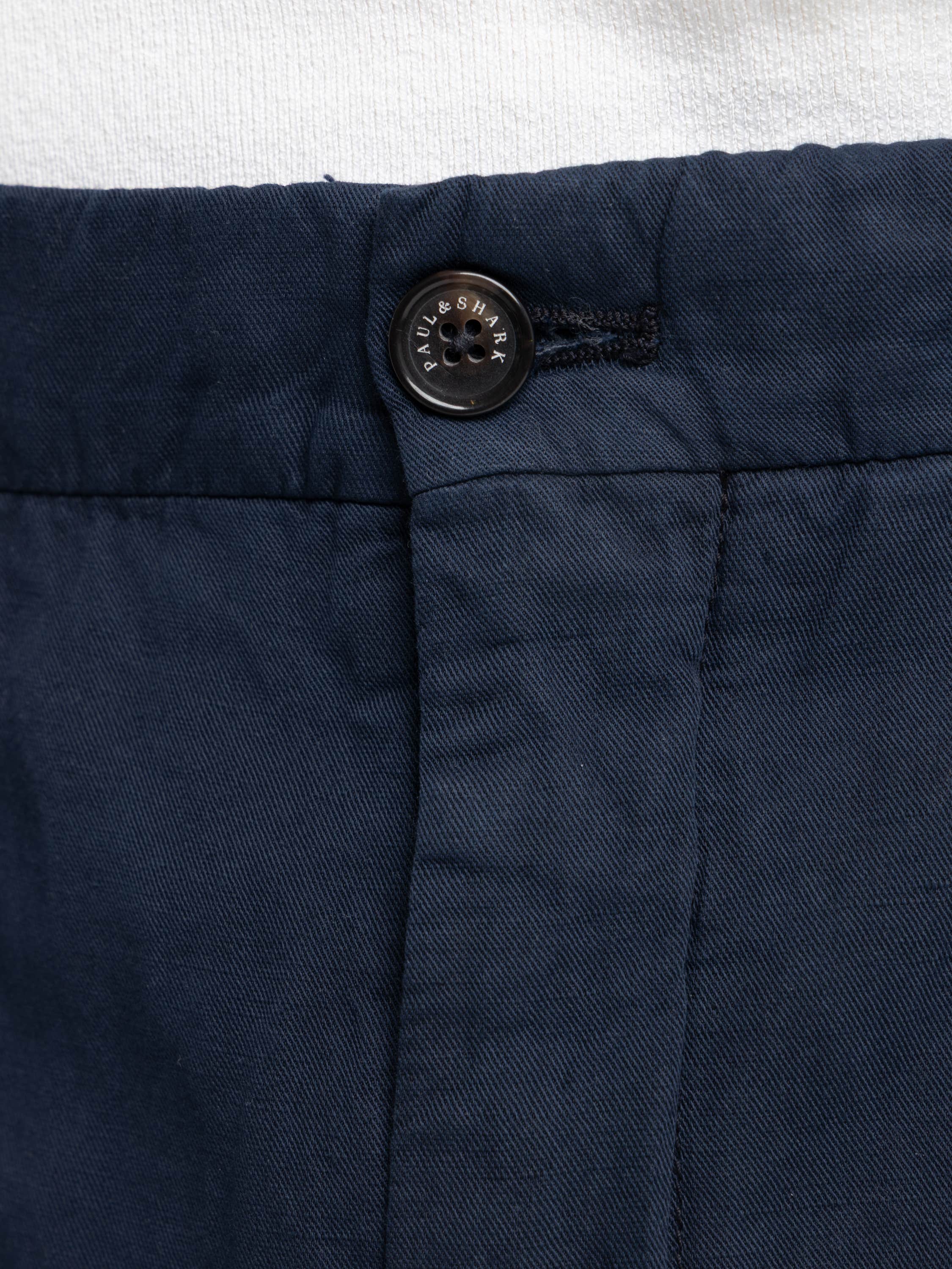 Navy Linen and Cotton Bermuda Shorts