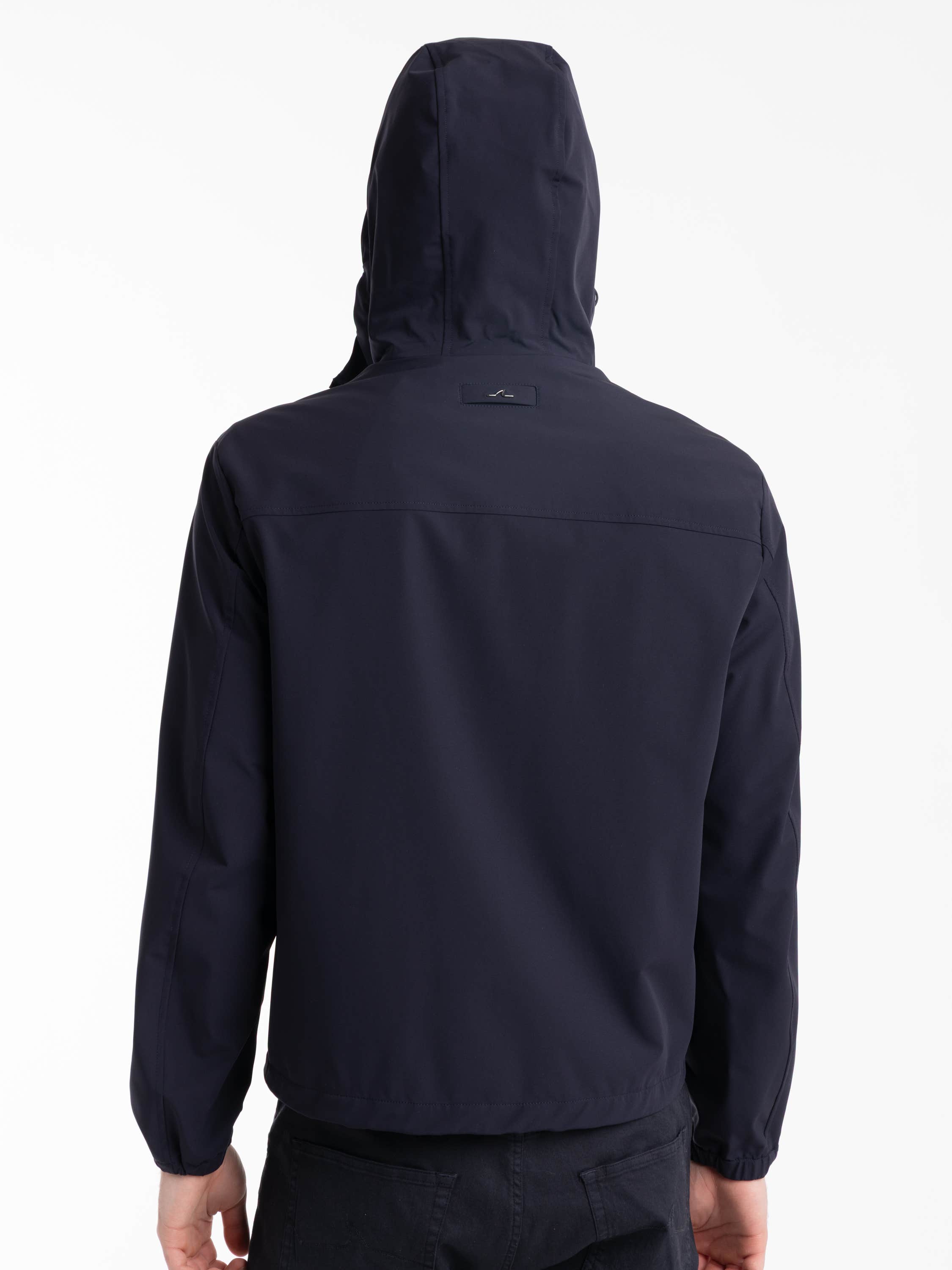 Navy Slim Fit Hooded Jacket