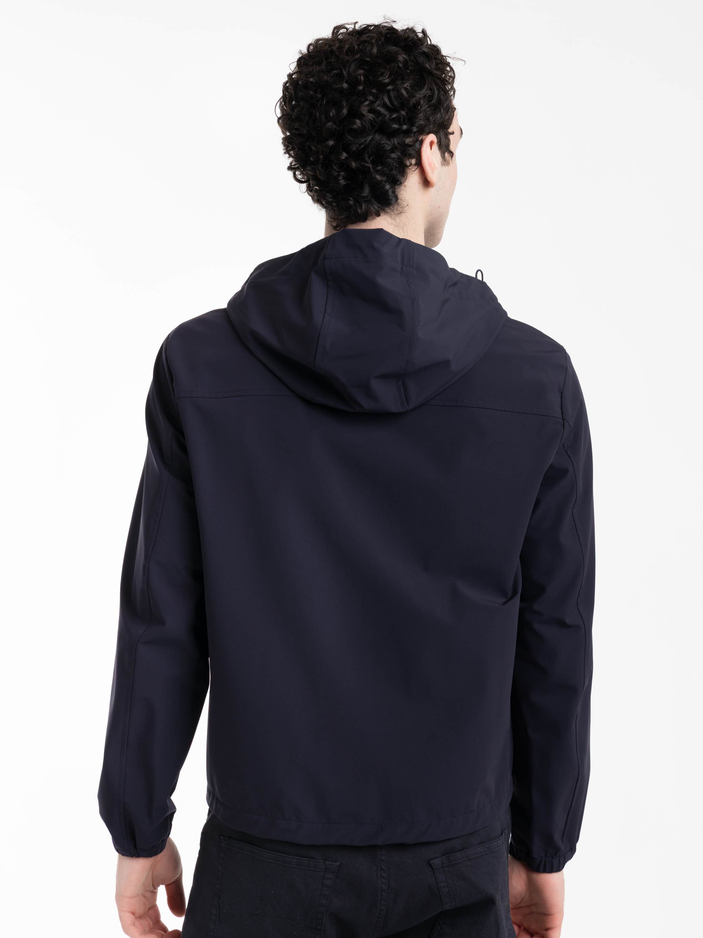 Navy Slim Fit Hooded Jacket