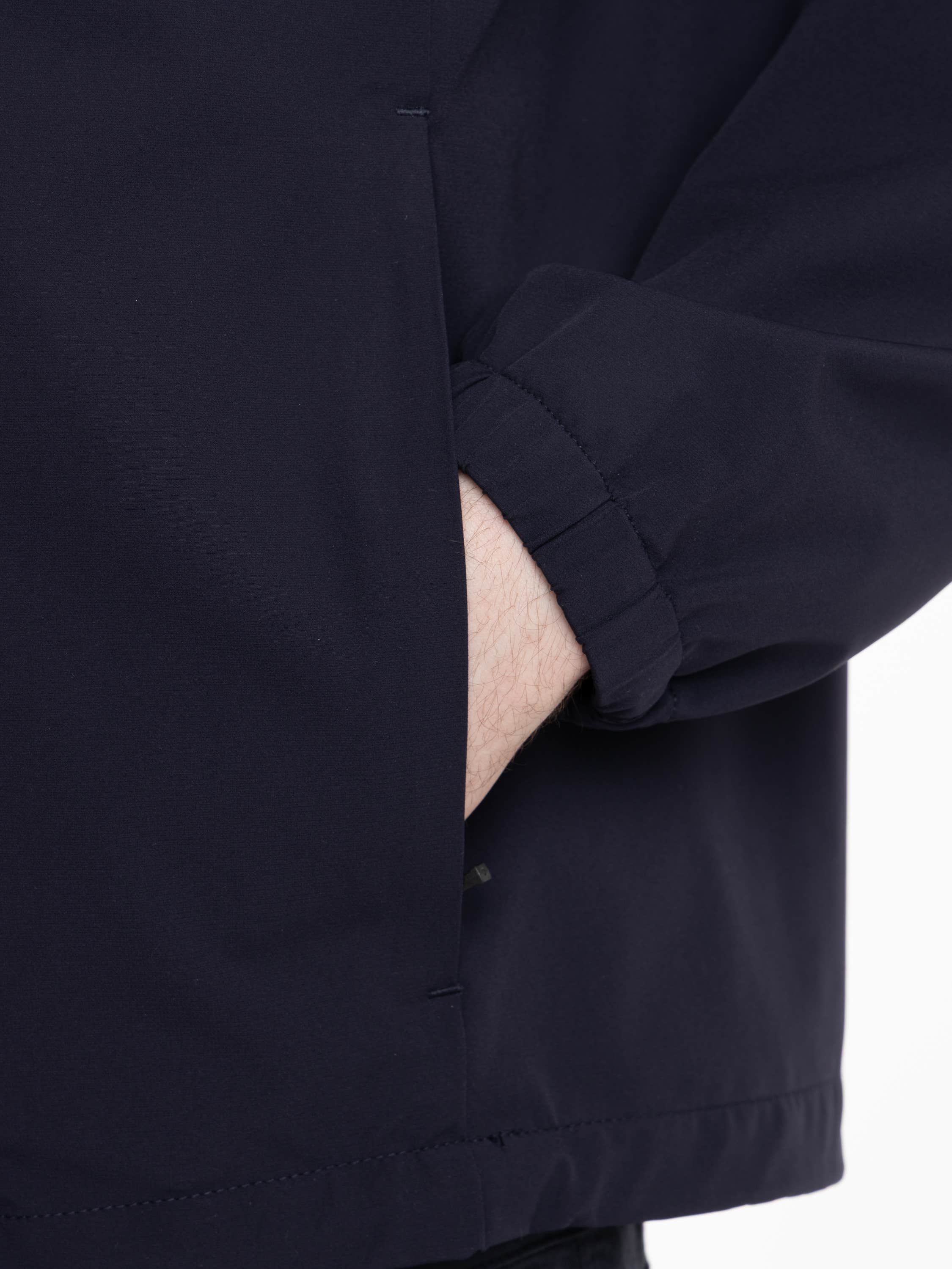 Navy Slim Fit Hooded Jacket