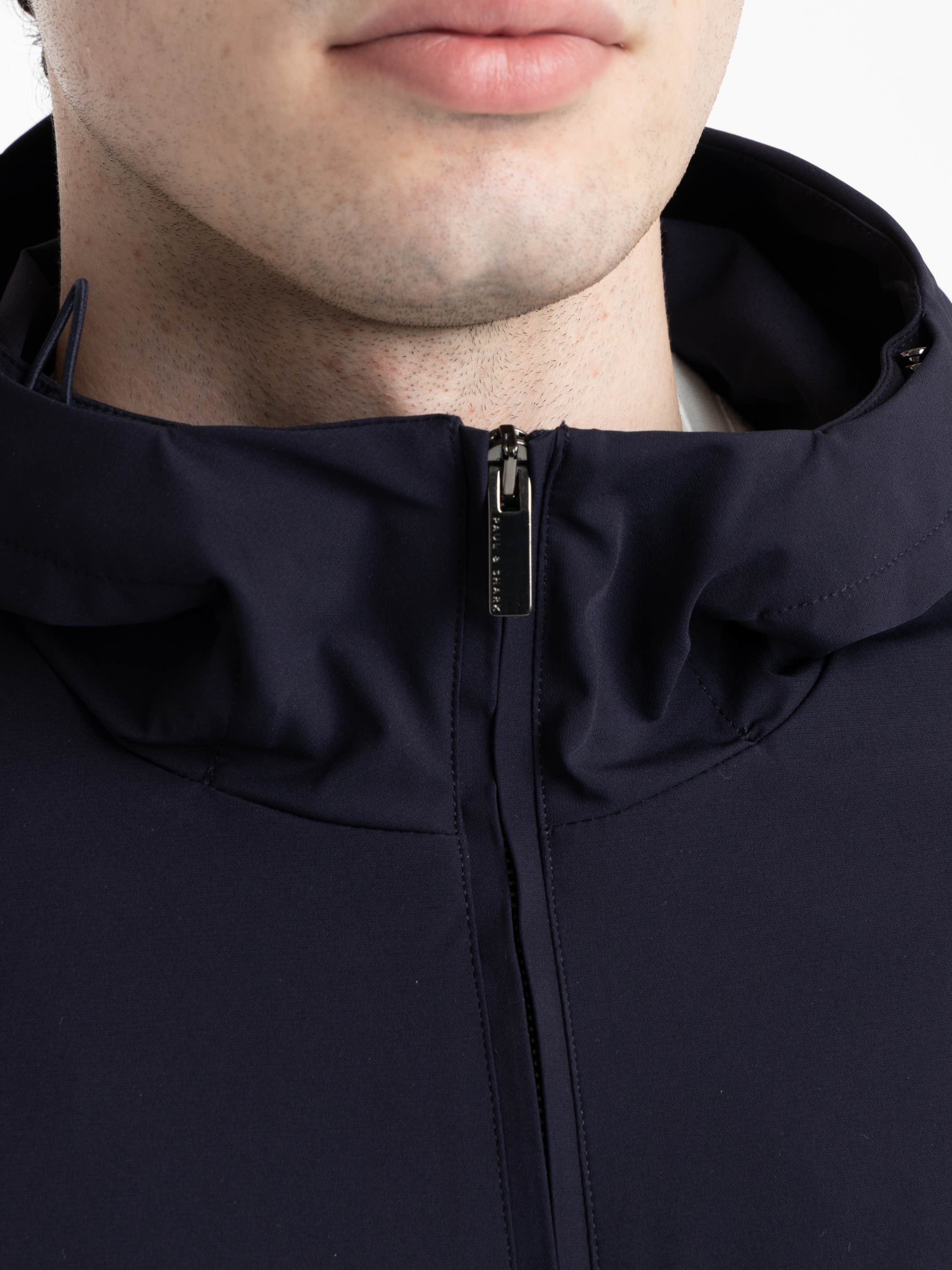 Navy Slim Fit Hooded Jacket