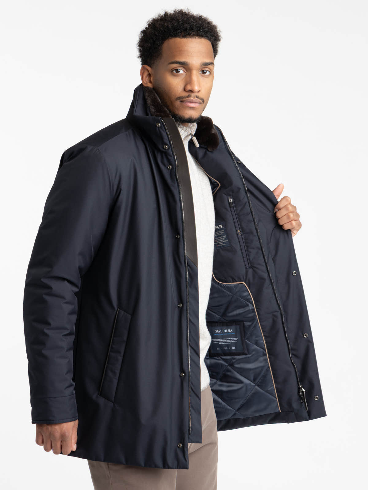 Navy Waterproof Stretch Parka
