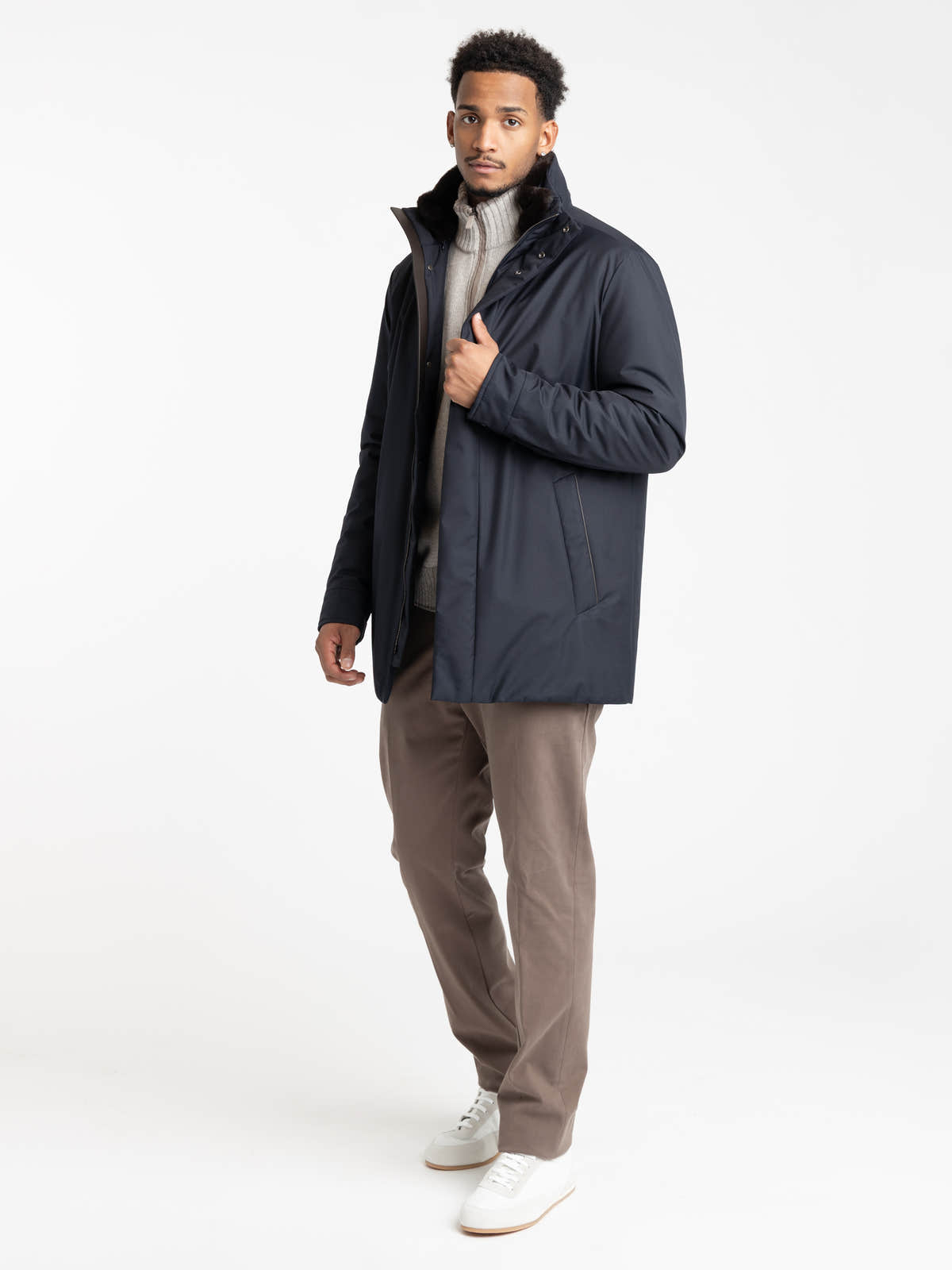 Navy Waterproof Stretch Parka