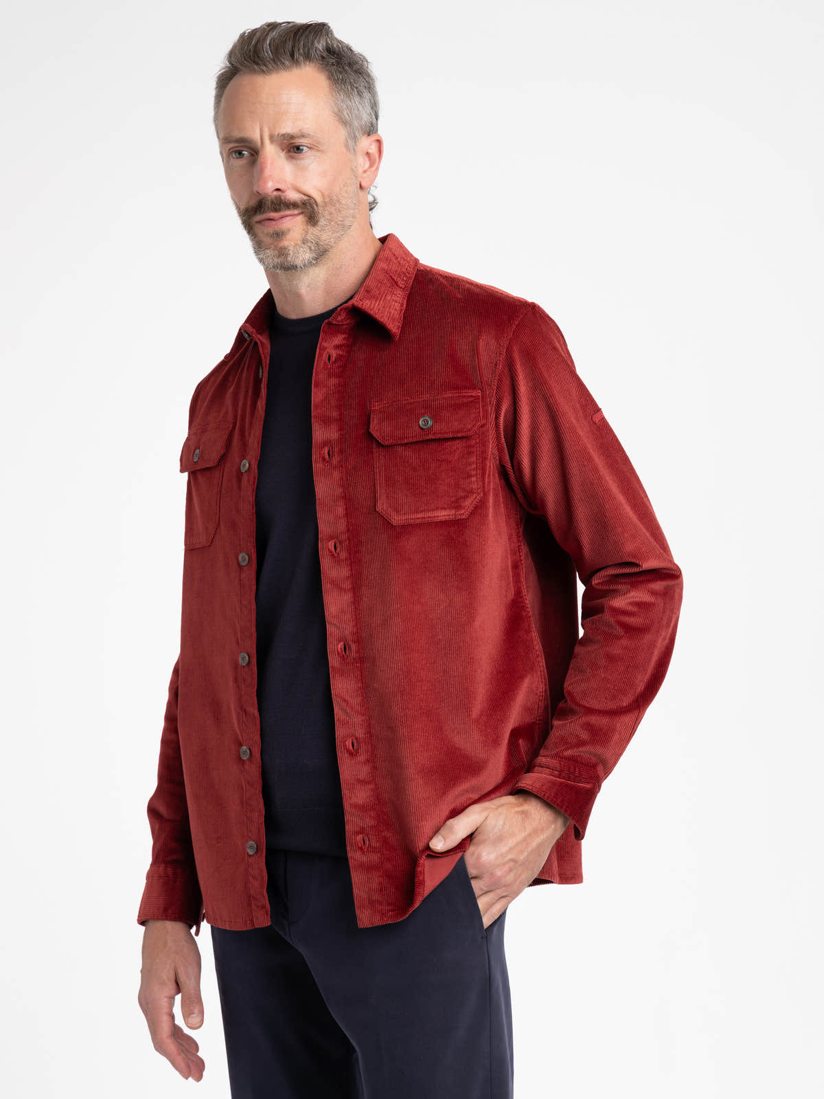 Red Corduroy Overshirt