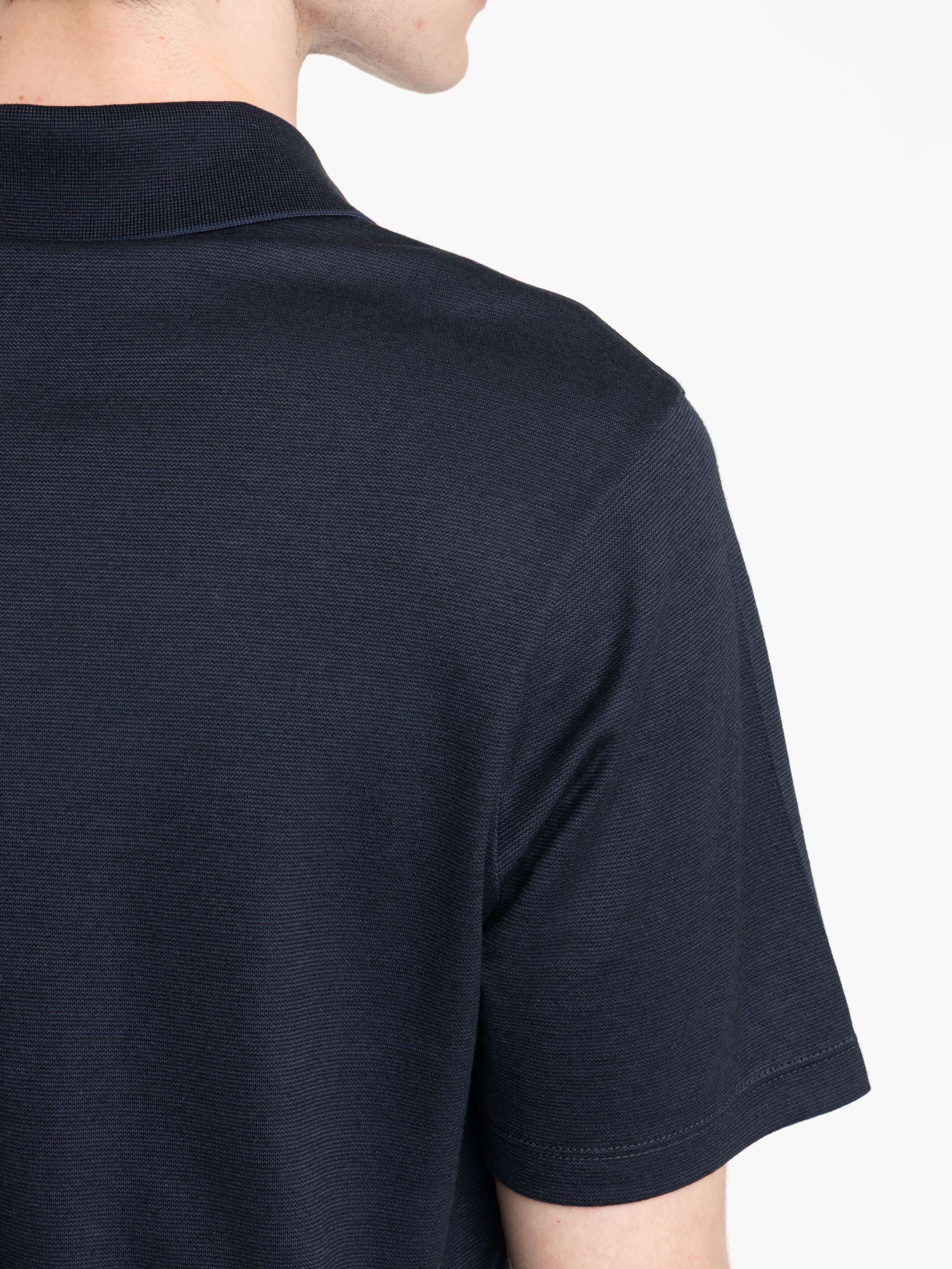 Vintage Indigo X-Soft Open-Collar Polo Shirt In Cotton Interlock