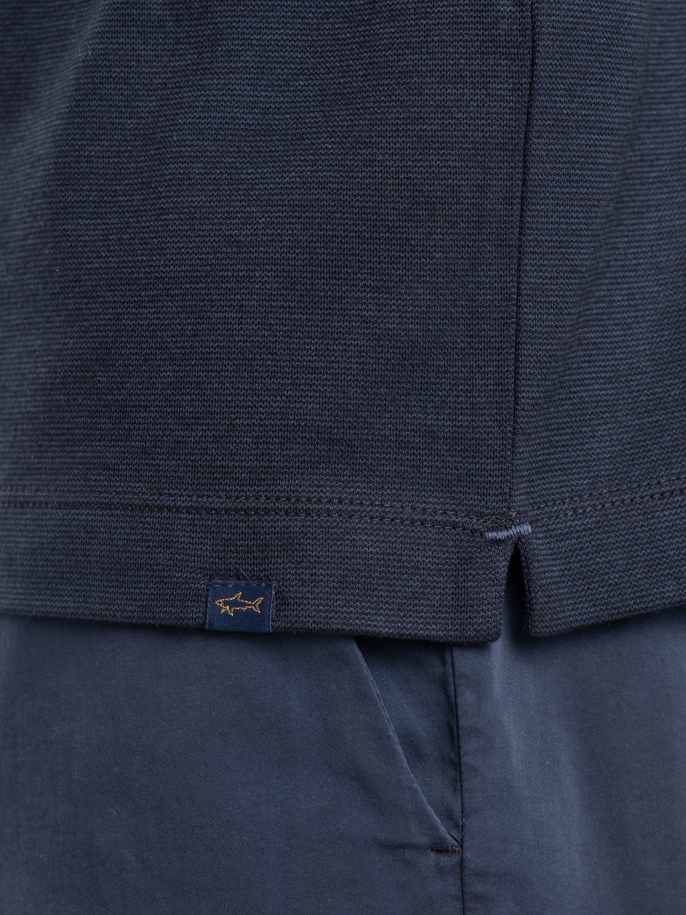 Vintage Indigo X-Soft Open-Collar Polo Shirt In Cotton Interlock