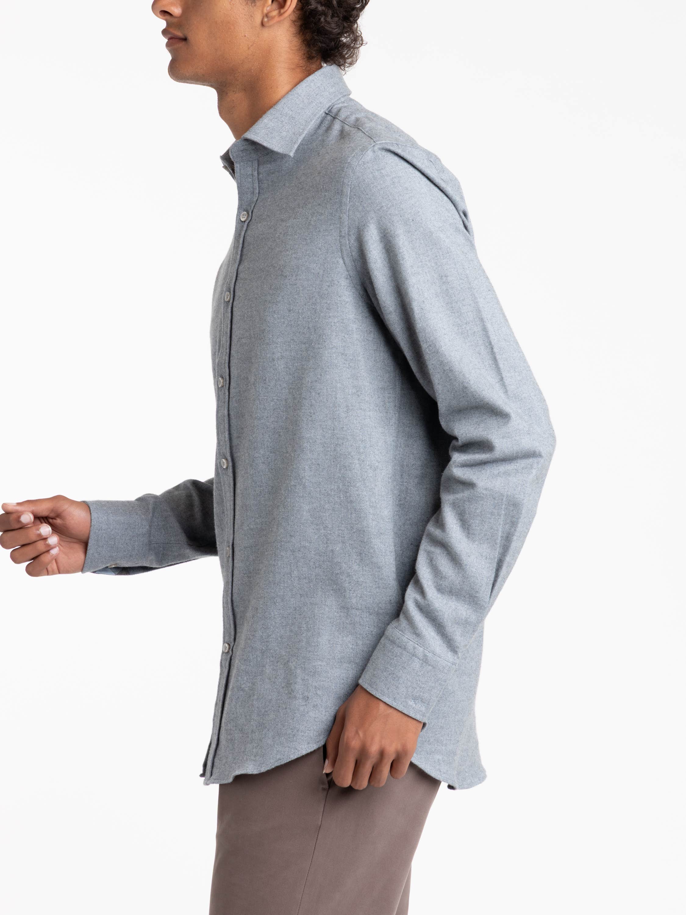 Grey/Blue Flannel Sport Shirt
