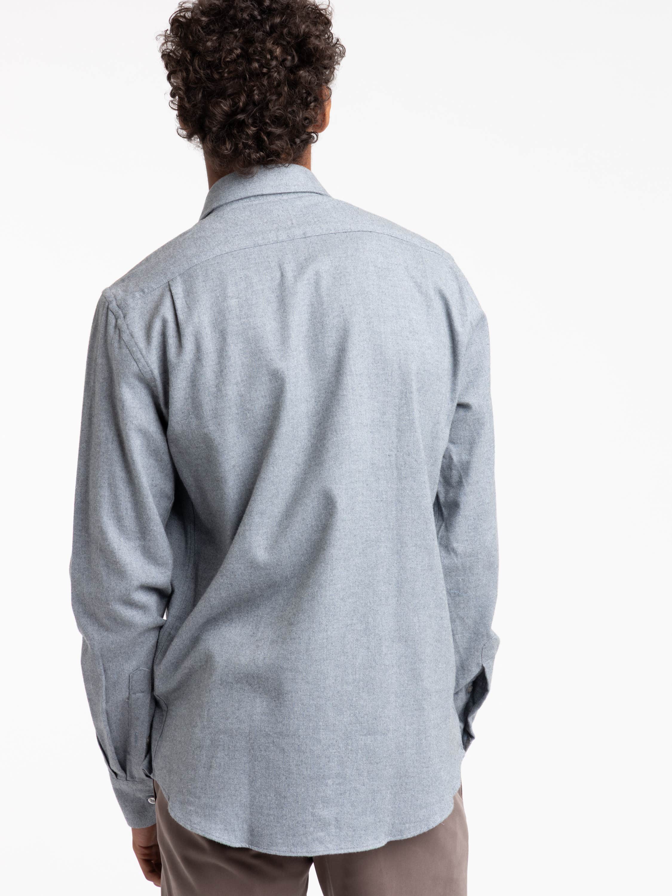 Grey/Blue Flannel Sport Shirt