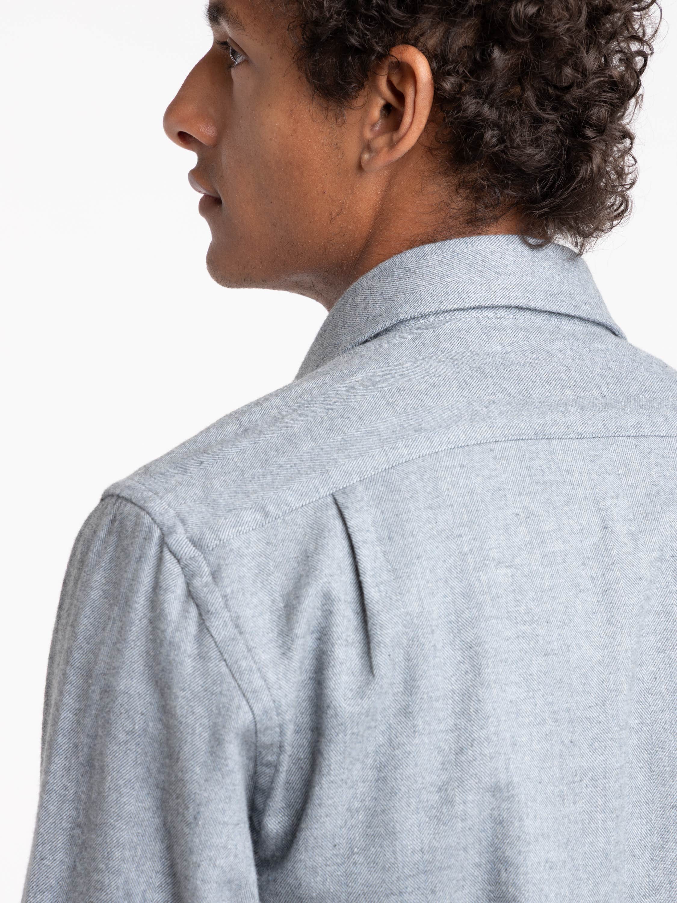 Grey/Blue Flannel Sport Shirt