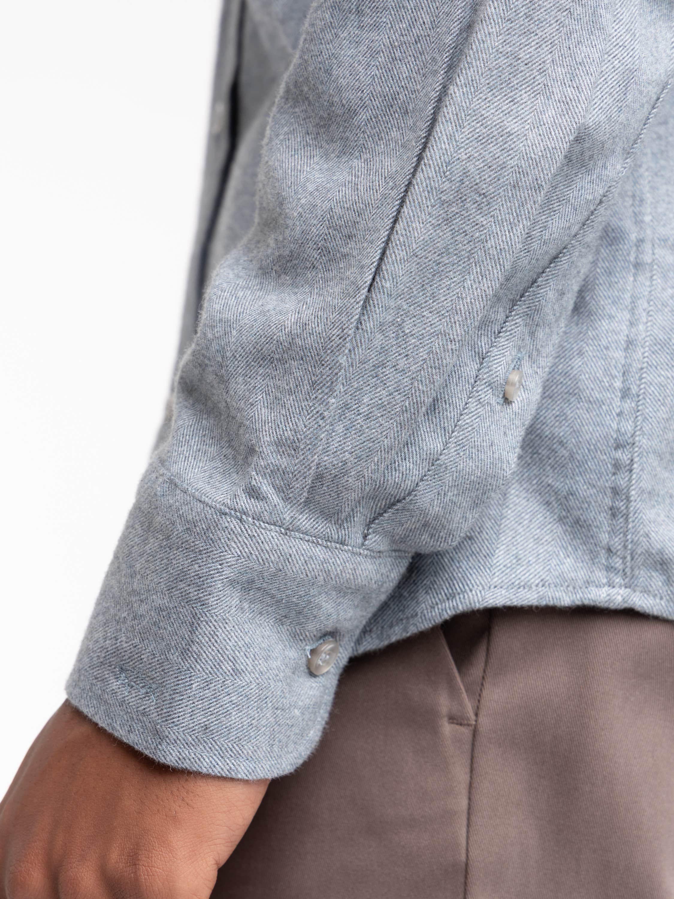Grey/Blue Flannel Sport Shirt
