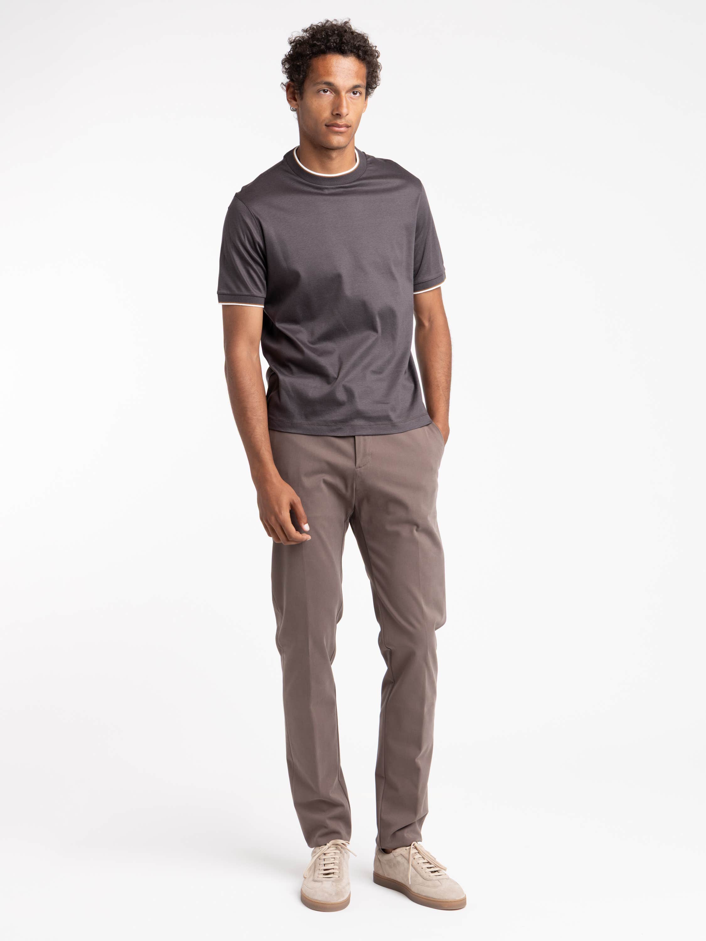 Grey Cotton Short-Sleeve T-shirt