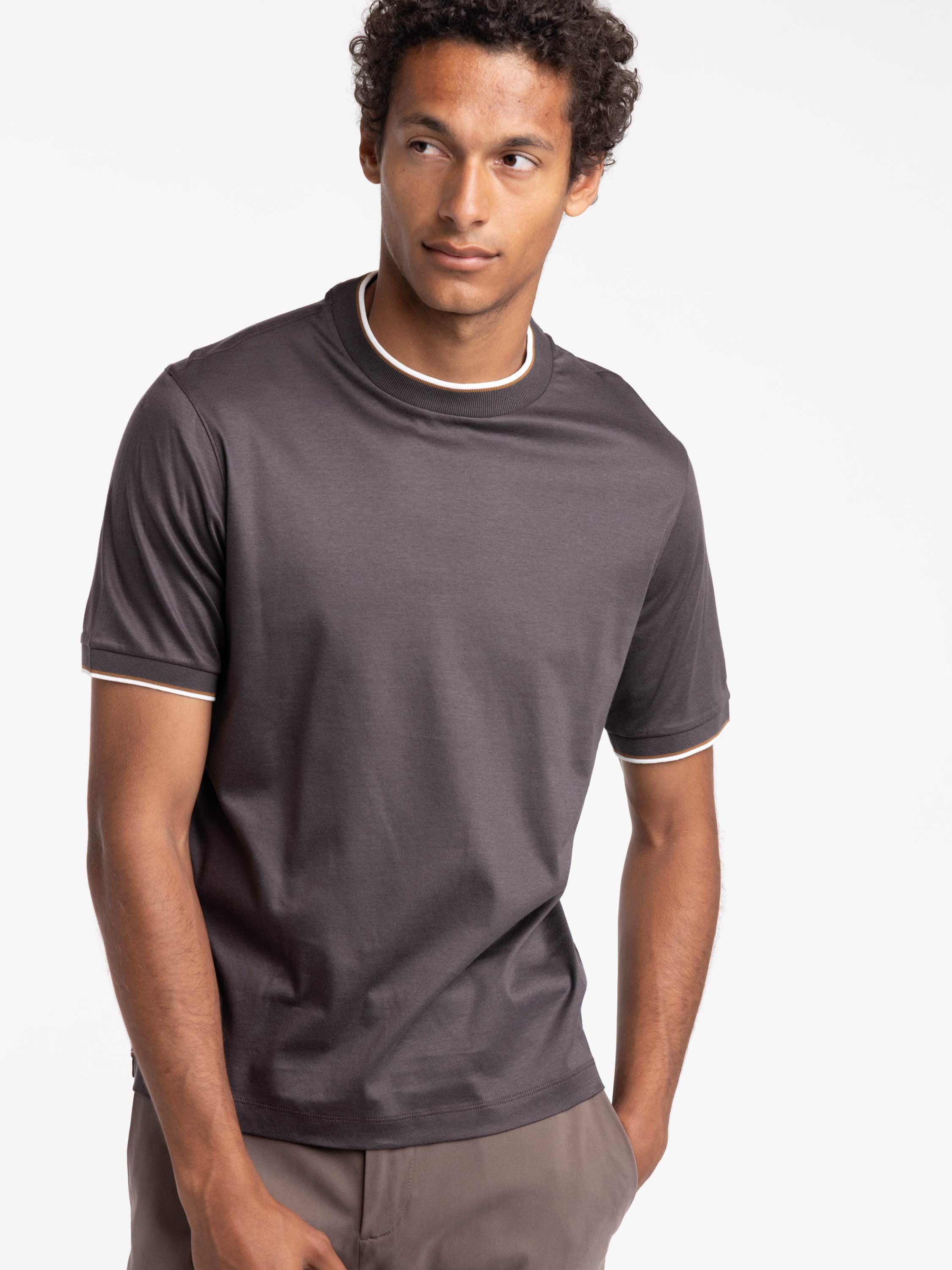 Grey Cotton Short-Sleeve T-shirt
