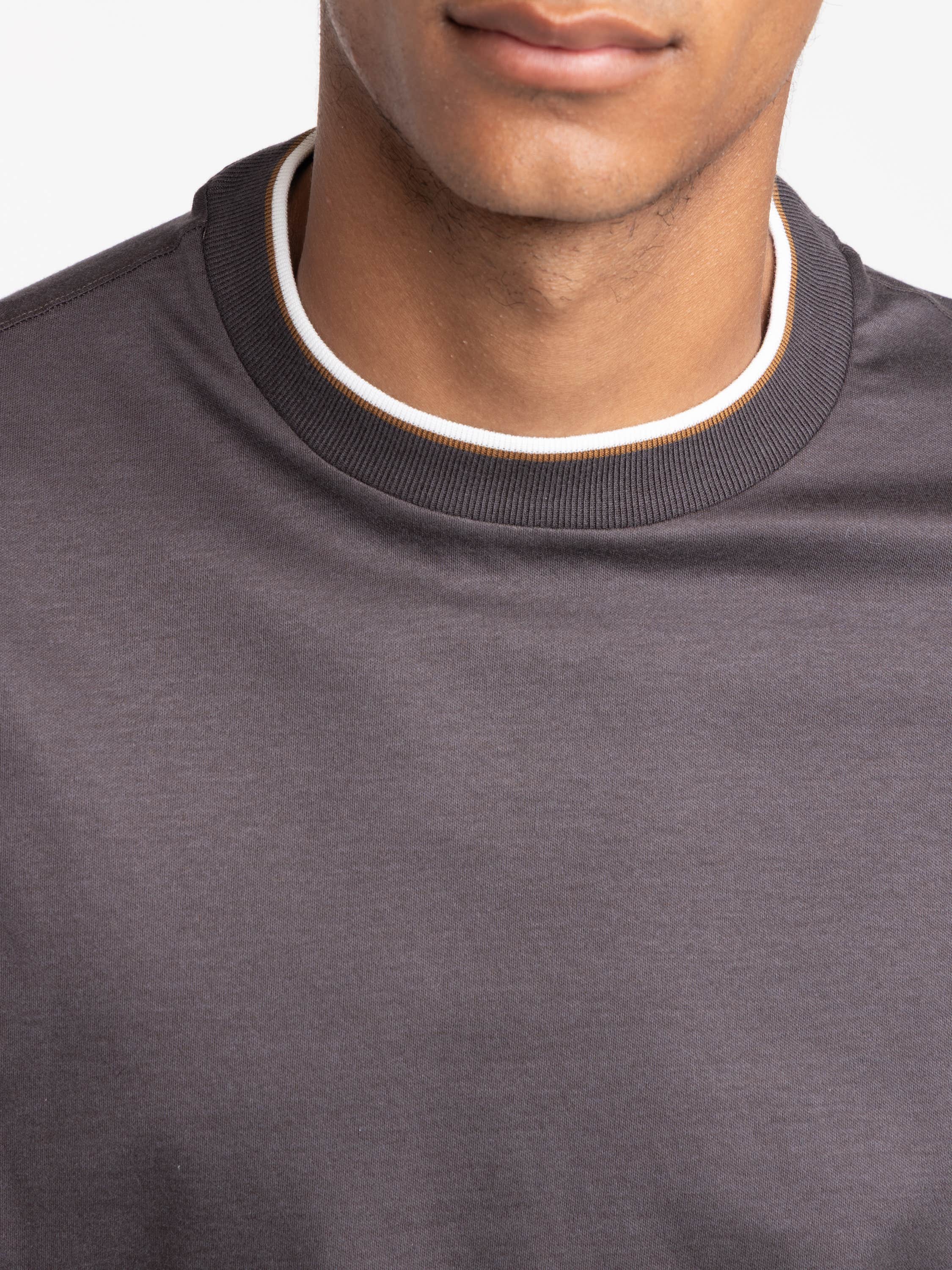 Grey Cotton Short-Sleeve T-shirt