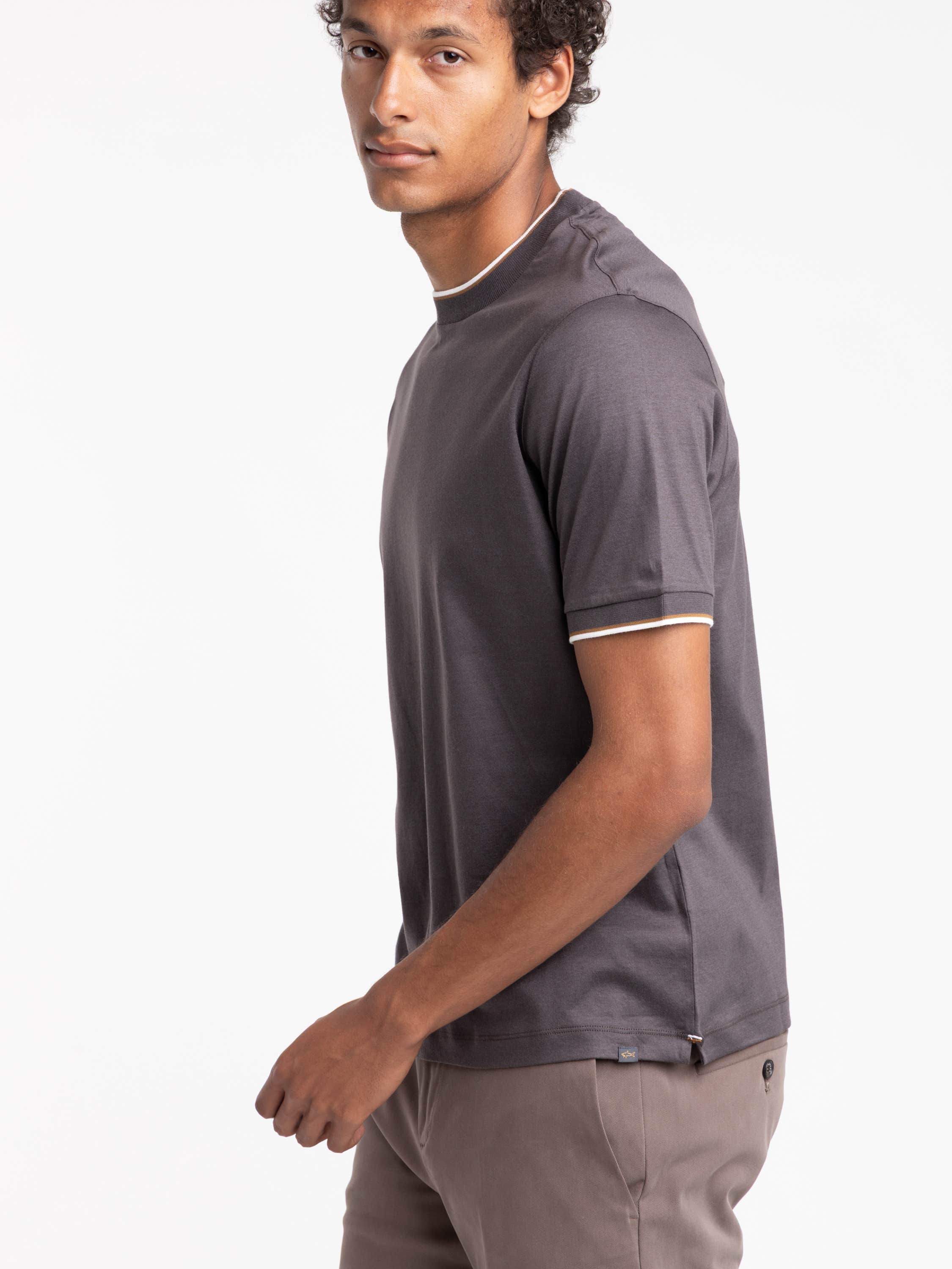 Grey Cotton Short-Sleeve T-shirt