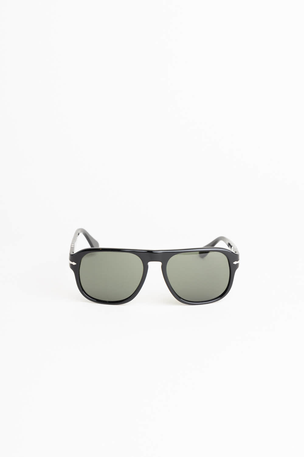 Black/Green Squared Pilot Sunglasses