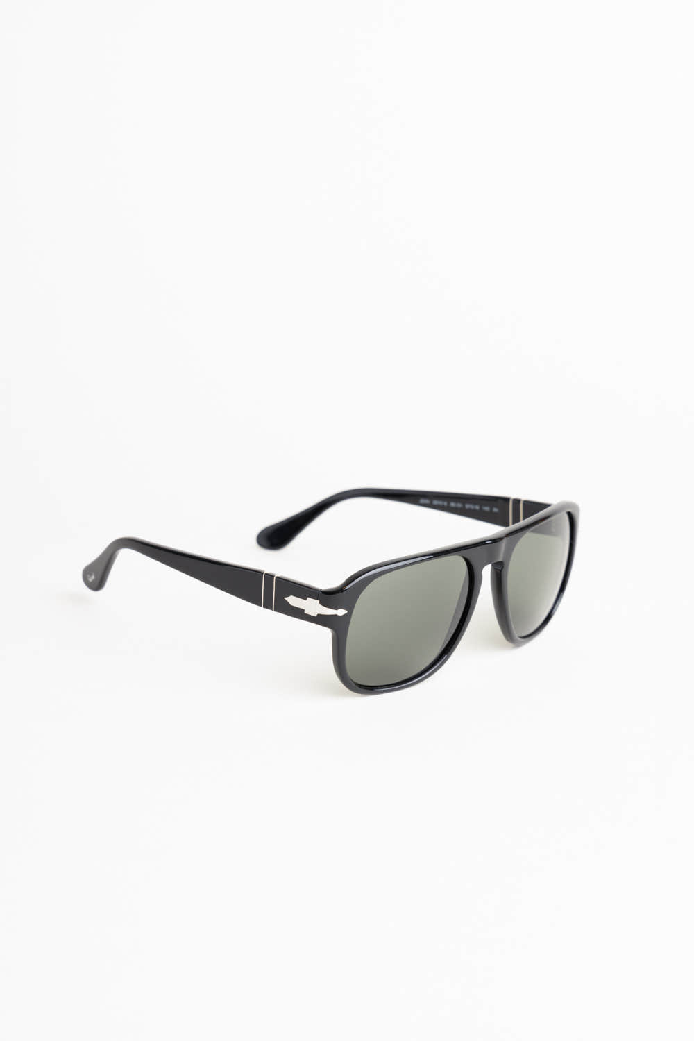 Black/Green Squared Pilot Sunglasses