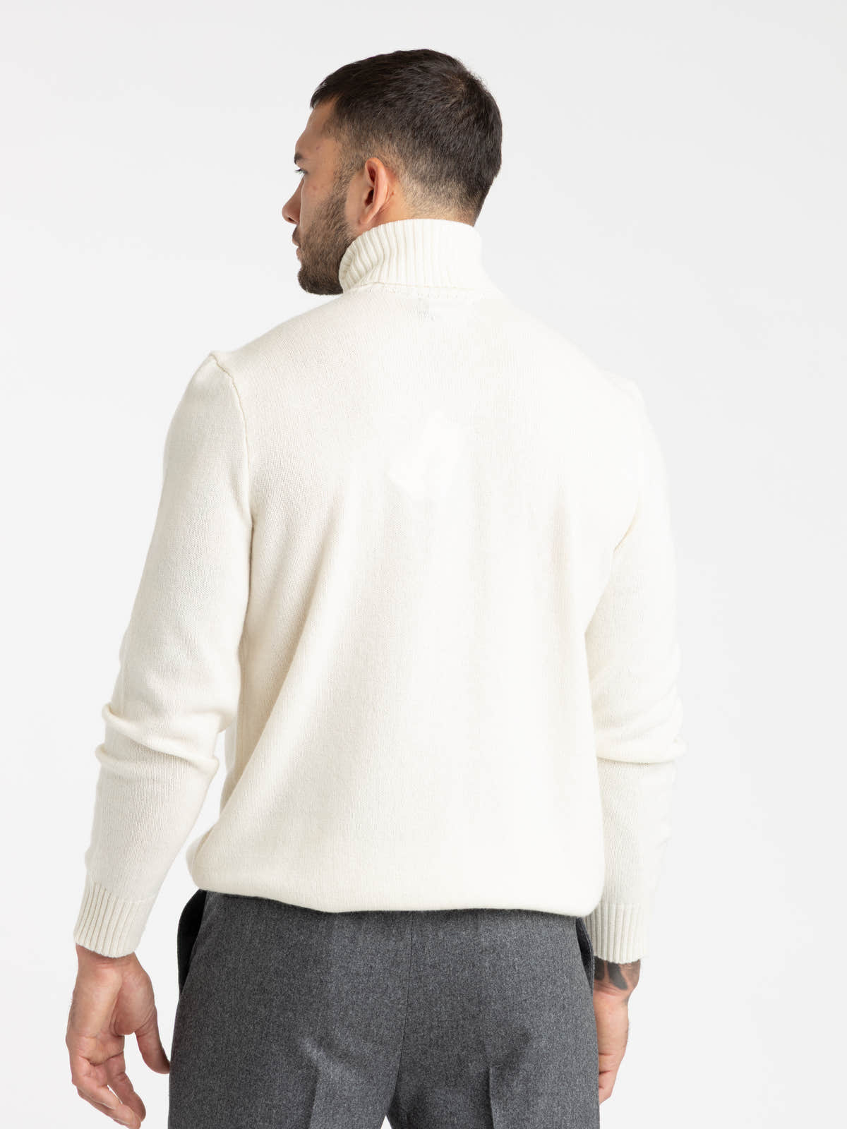 White Cashmere Turtleneck Sweater