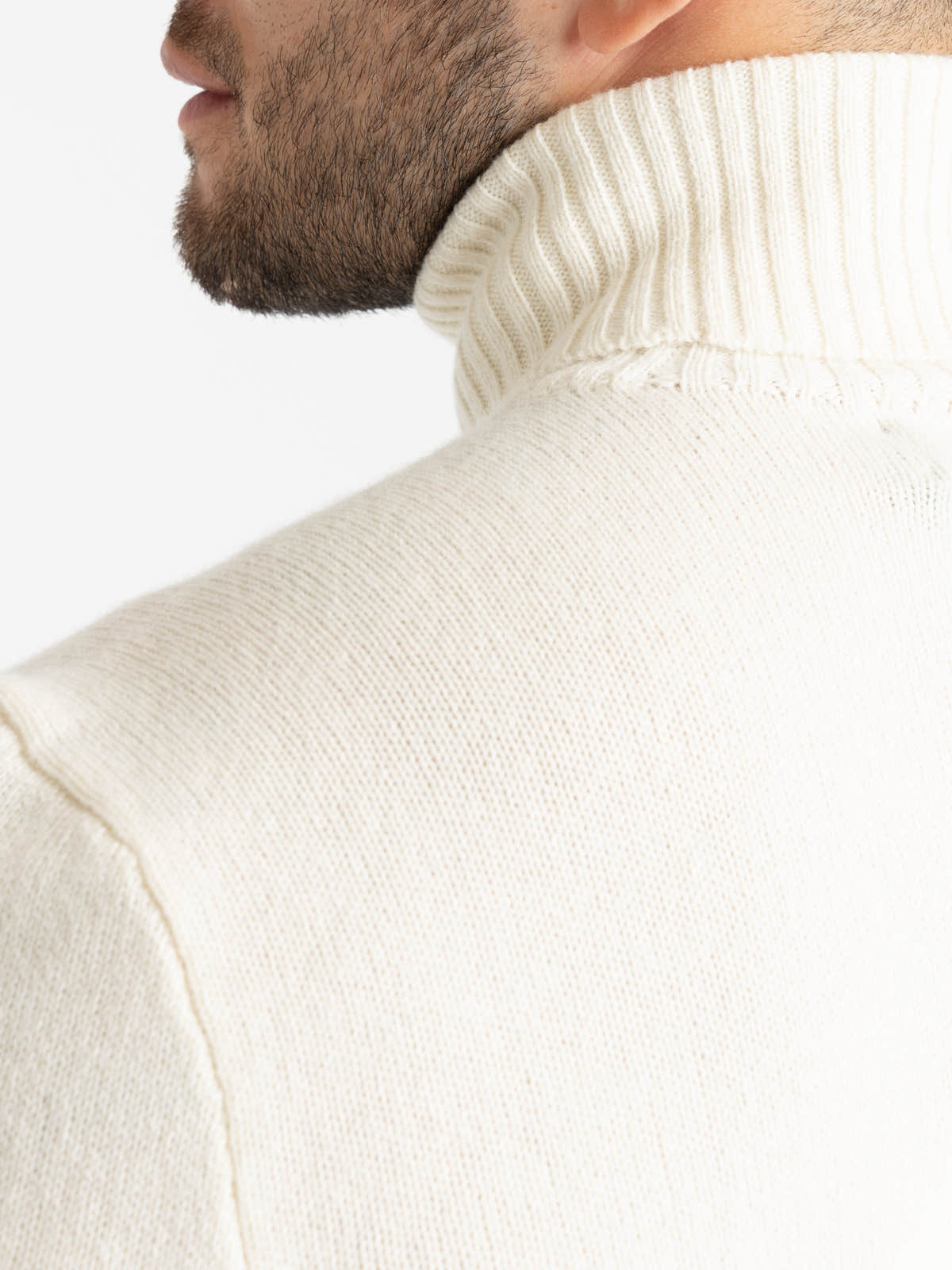 White Cashmere Turtleneck Sweater