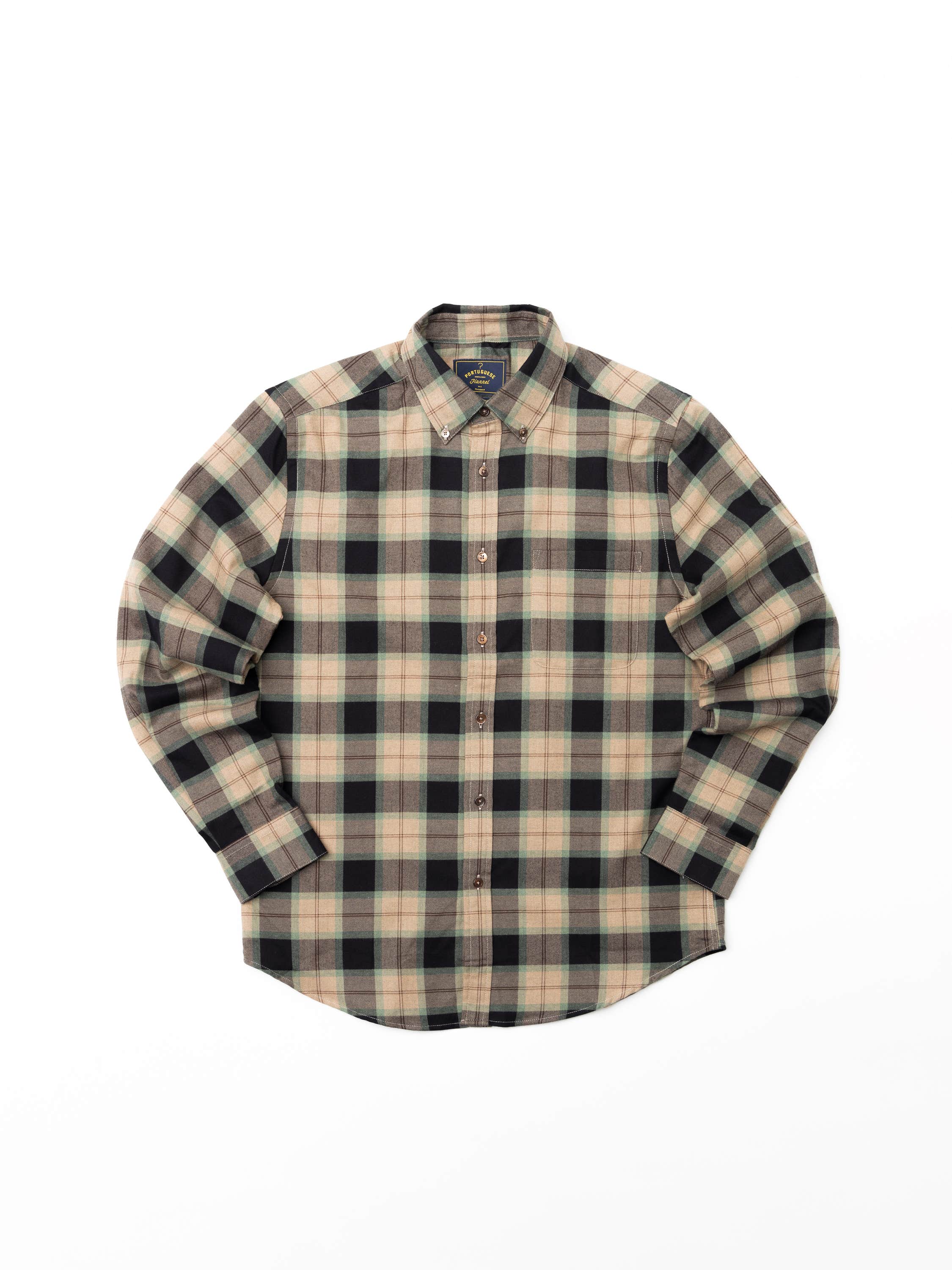 Bass Brown-Green Check Sport Shirt