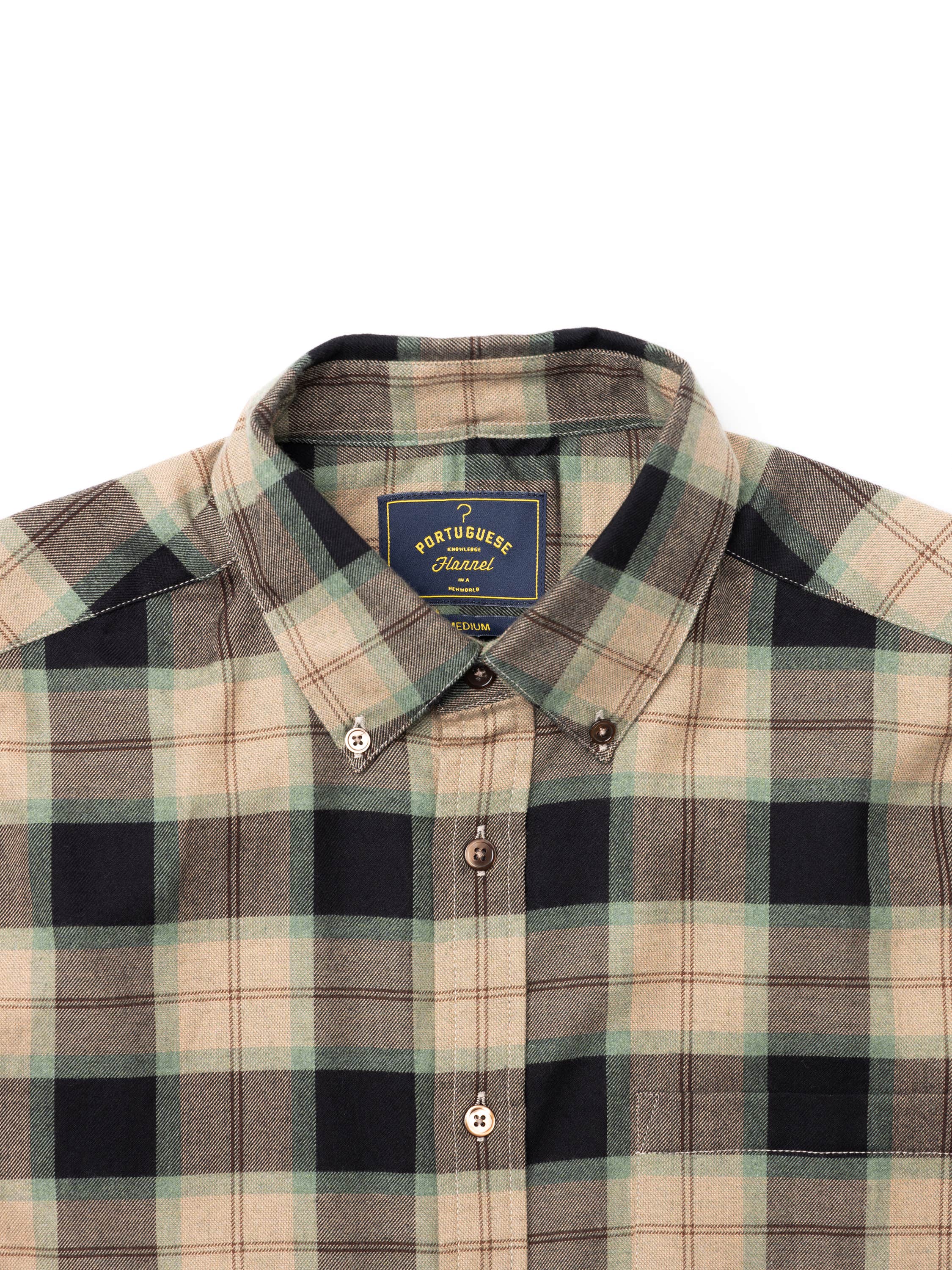 Bass Brown-Green Check Sport Shirt