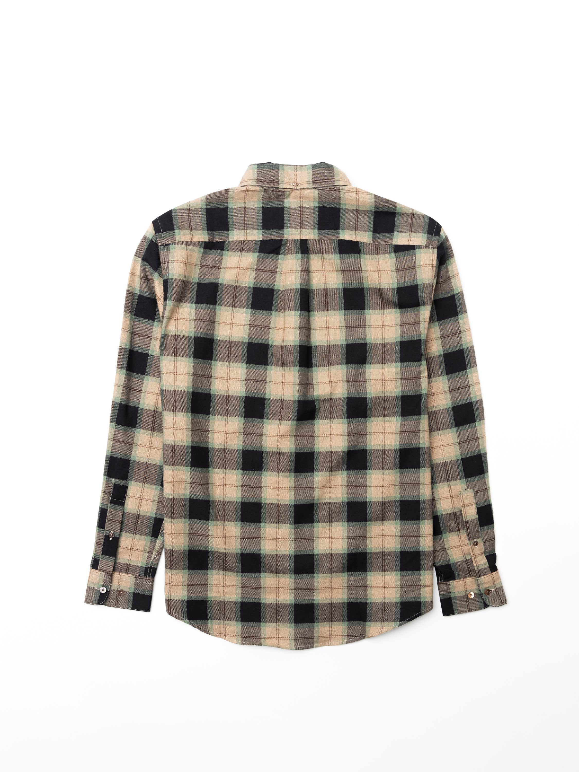 Bass Brown-Green Check Sport Shirt