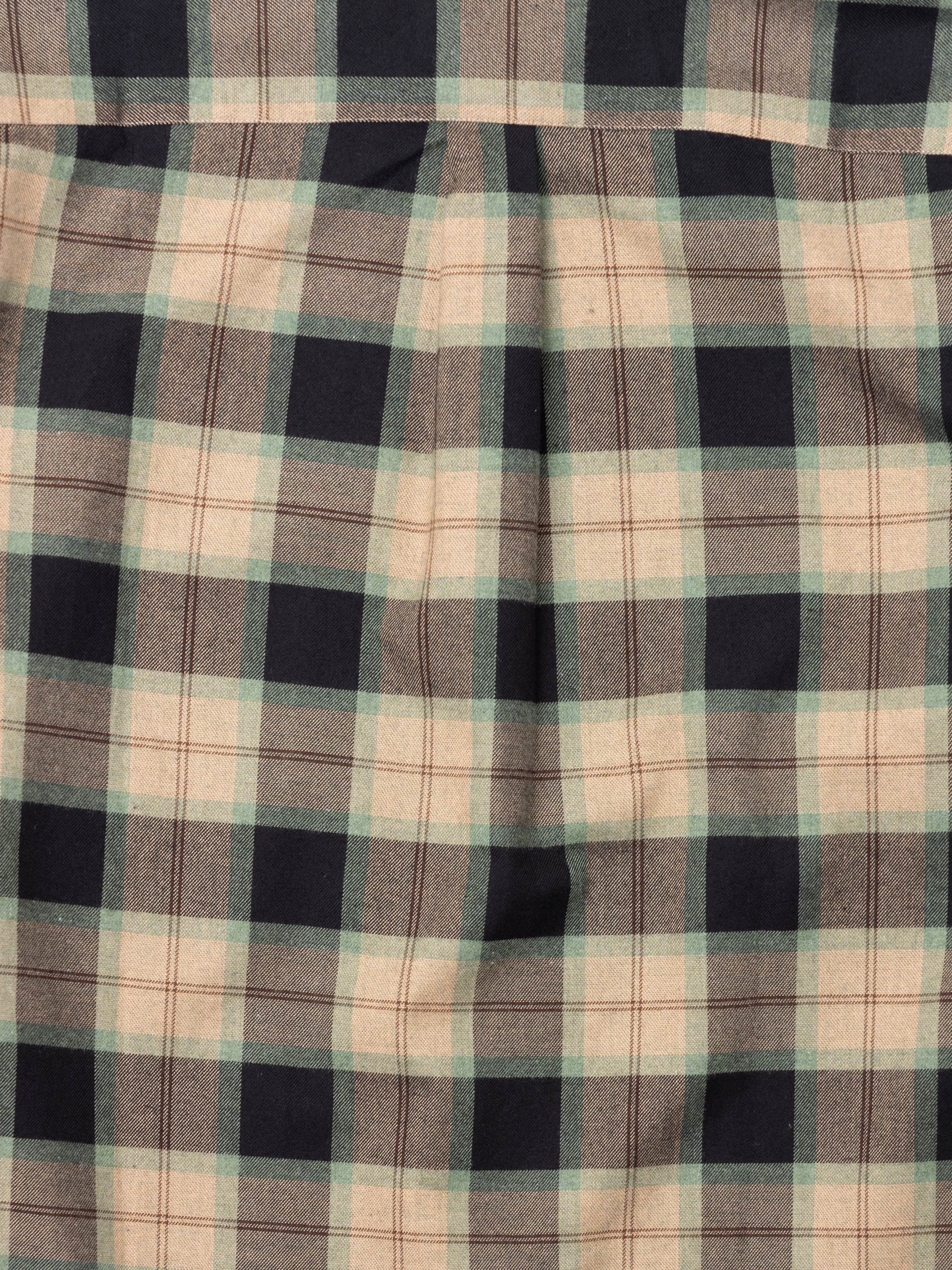 Bass Brown-Green Check Sport Shirt