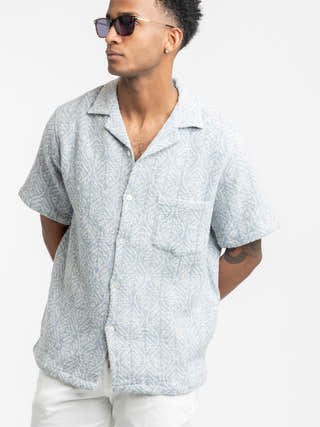 Portuguese Flannel Blue Pascal Short Sleeve Shirt