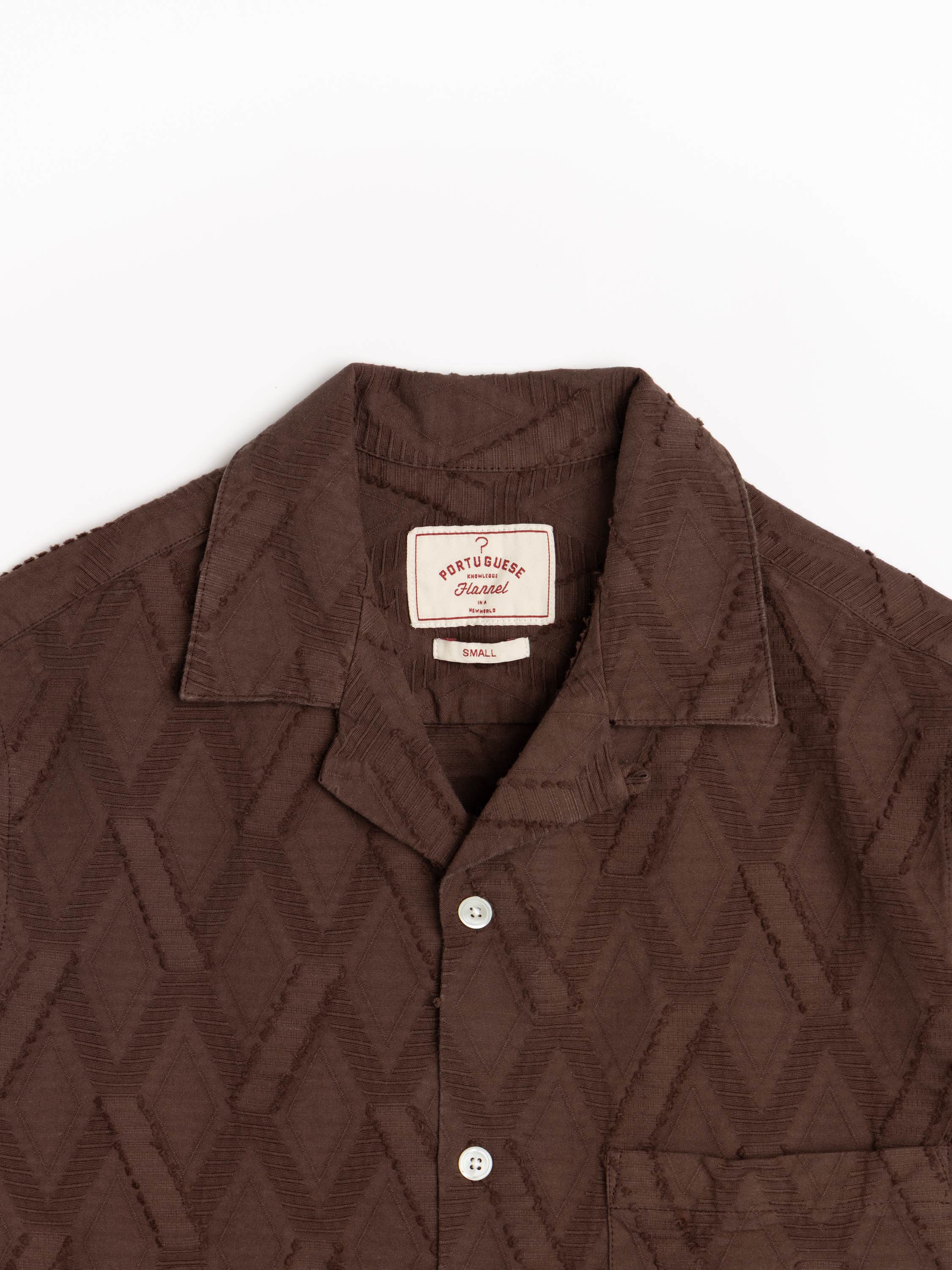 Chocolate Brown Ike Camp Collar Shirt