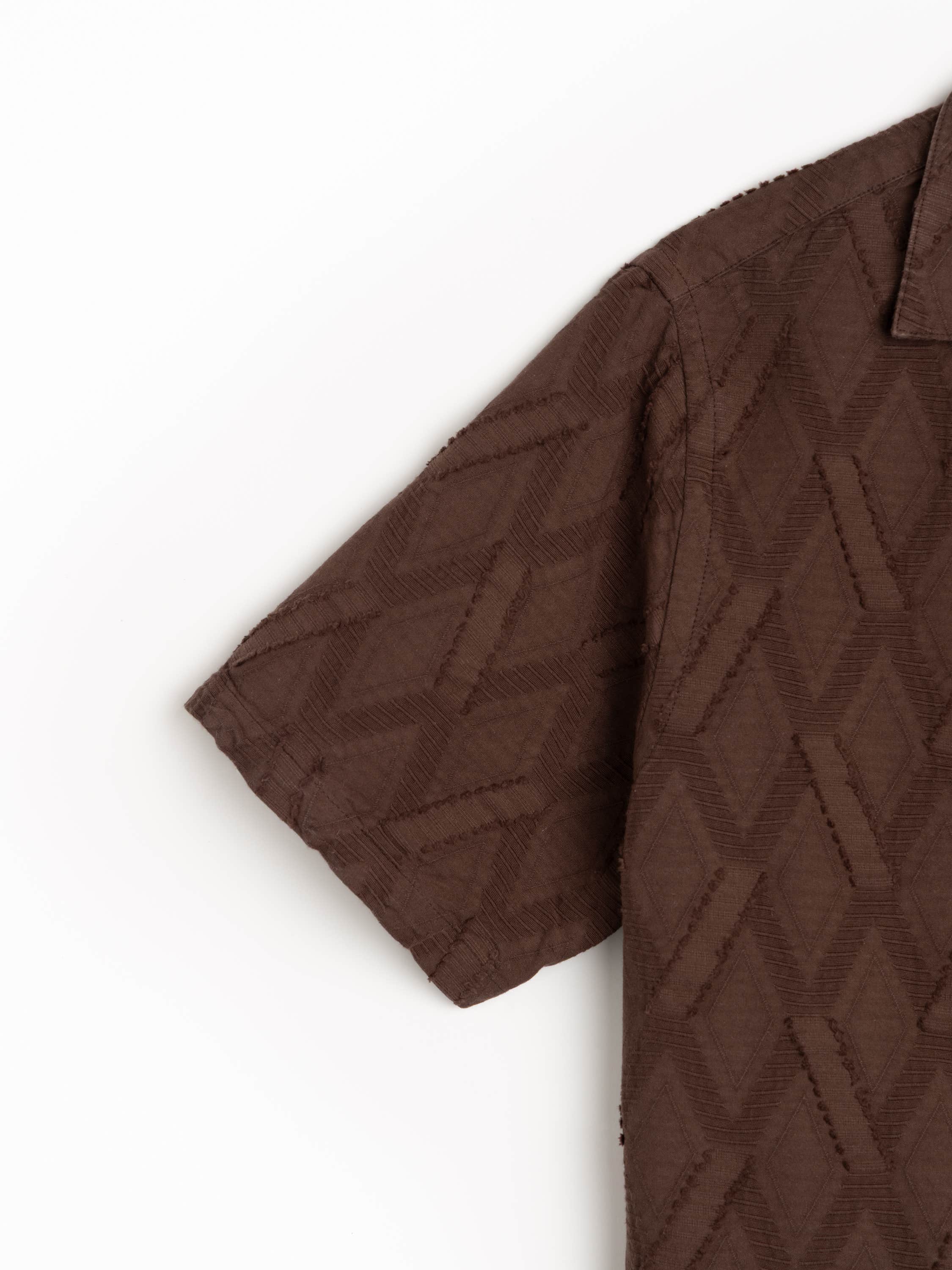 Chocolate Brown Ike Camp Collar Shirt