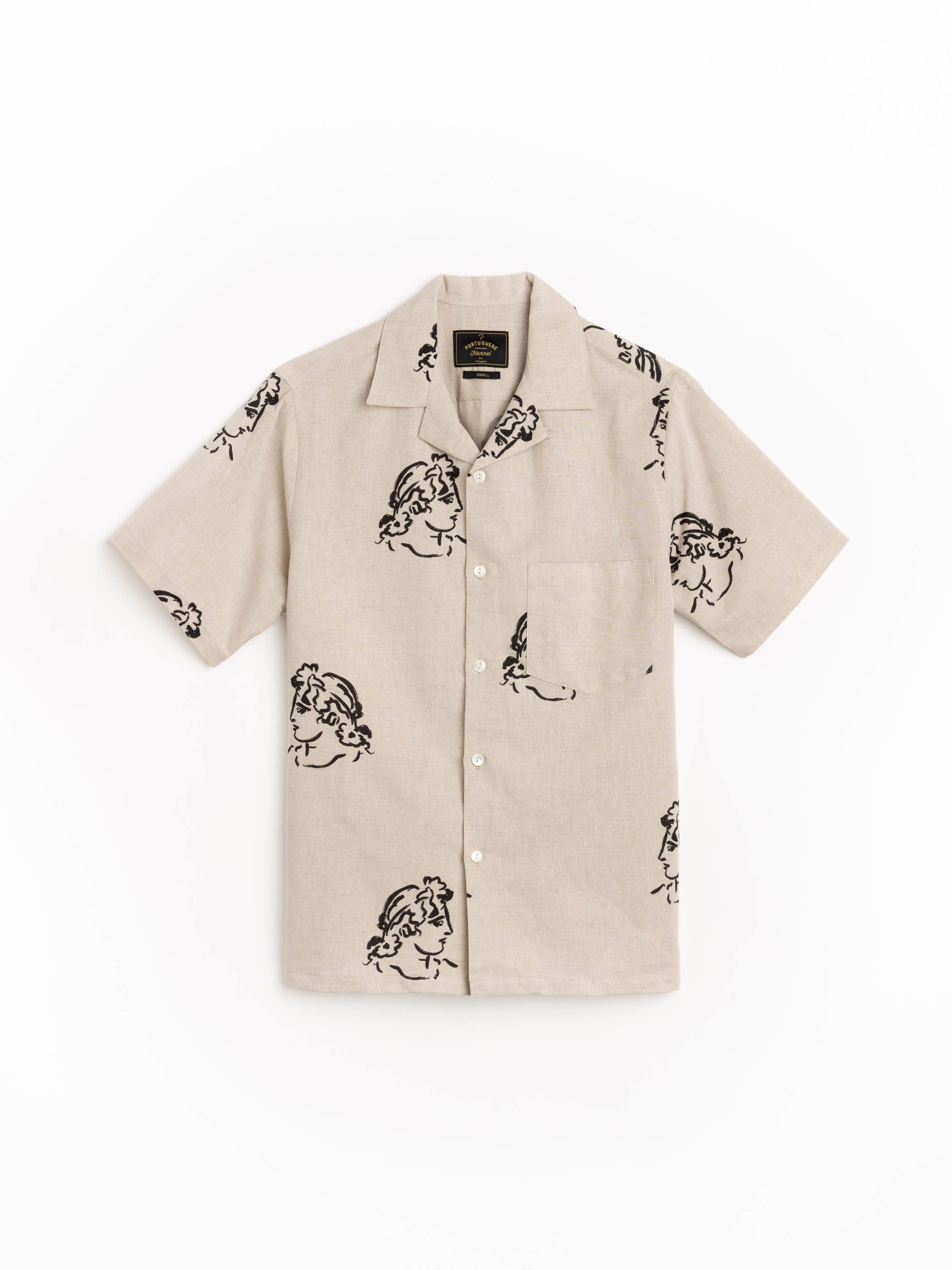 Conimbriga Linen Cotton Camp Collar Shirt