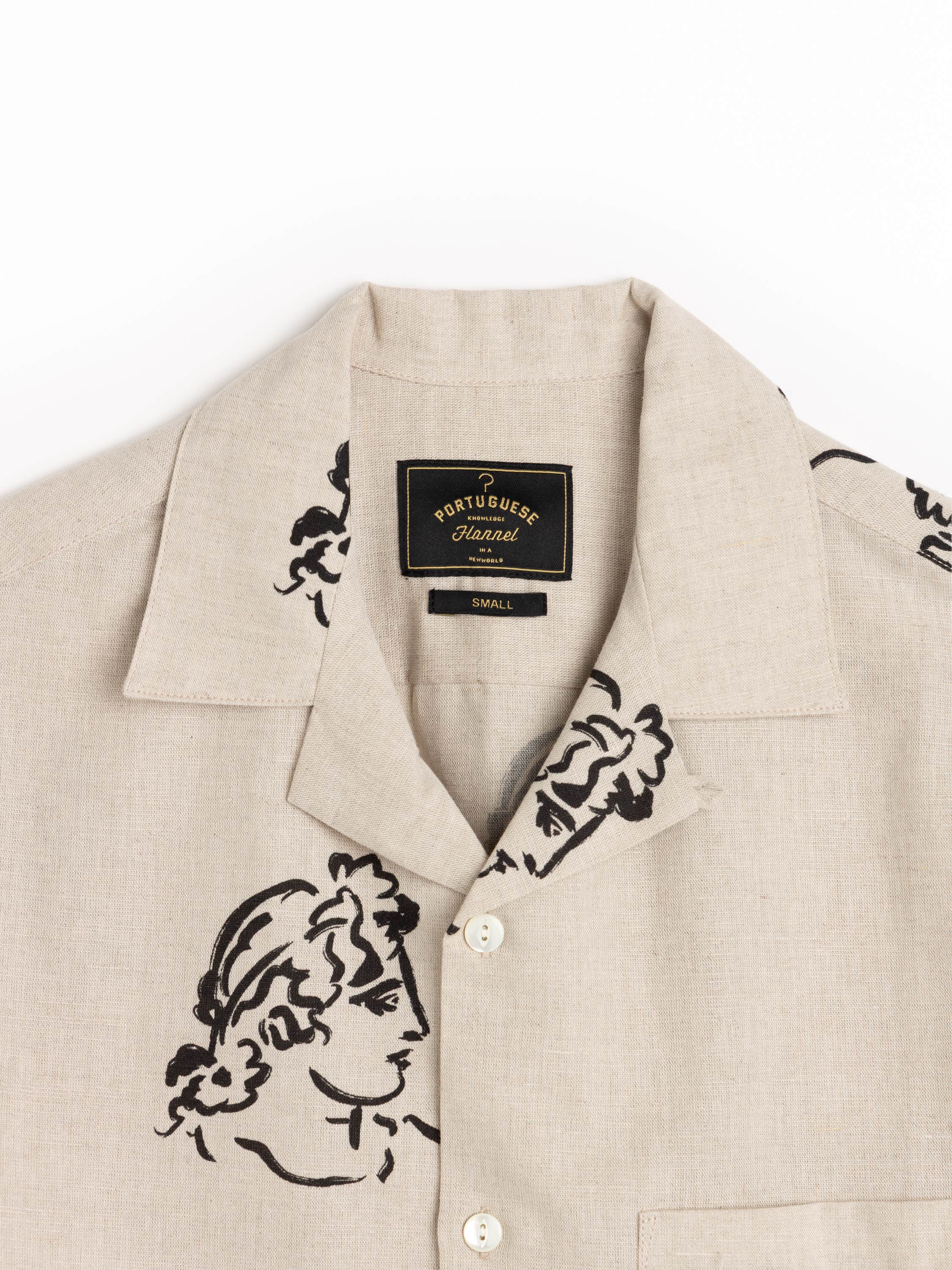 Conimbriga Linen Cotton Camp Collar Shirt