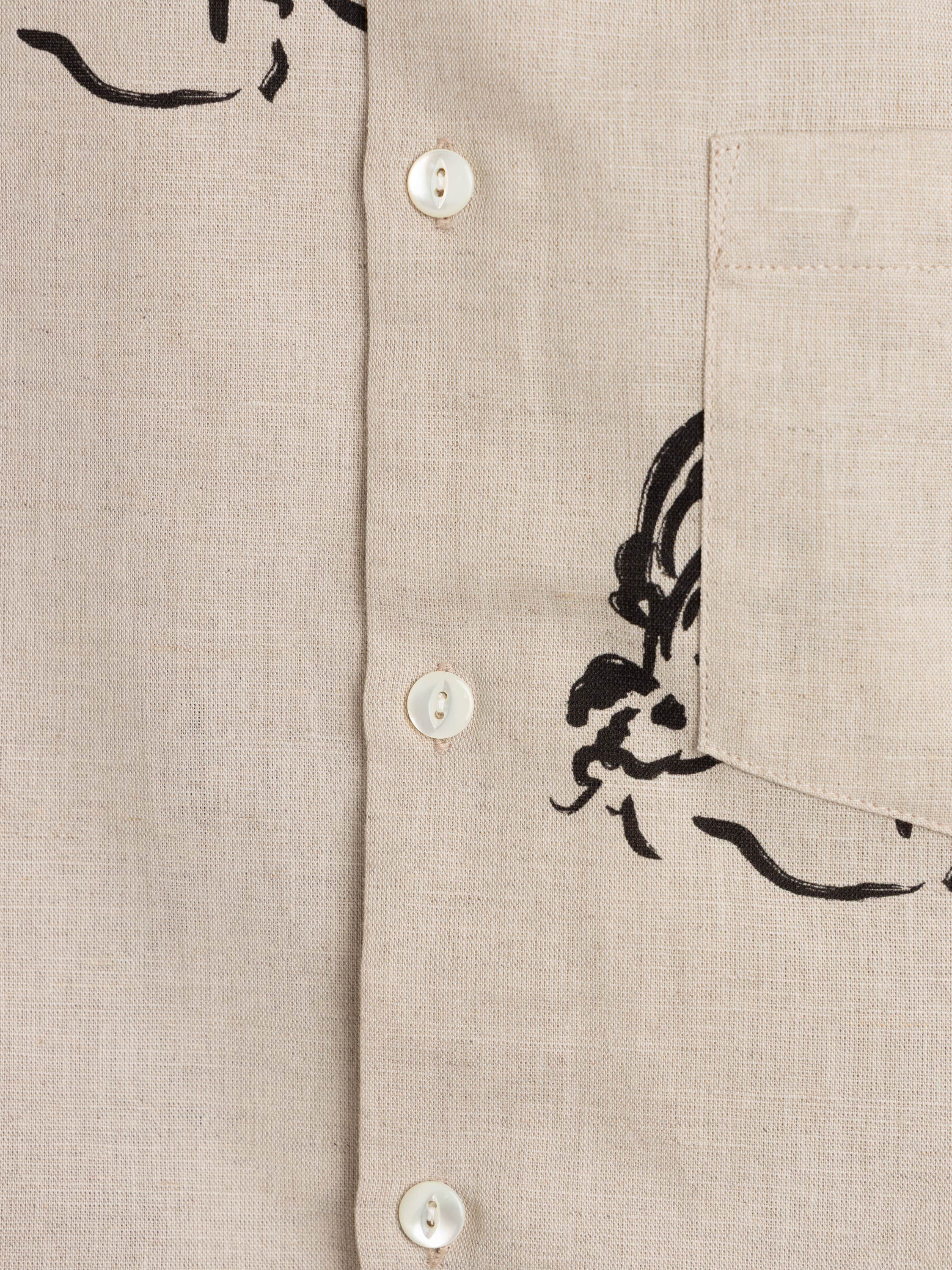 Conimbriga Linen Cotton Camp Collar Shirt